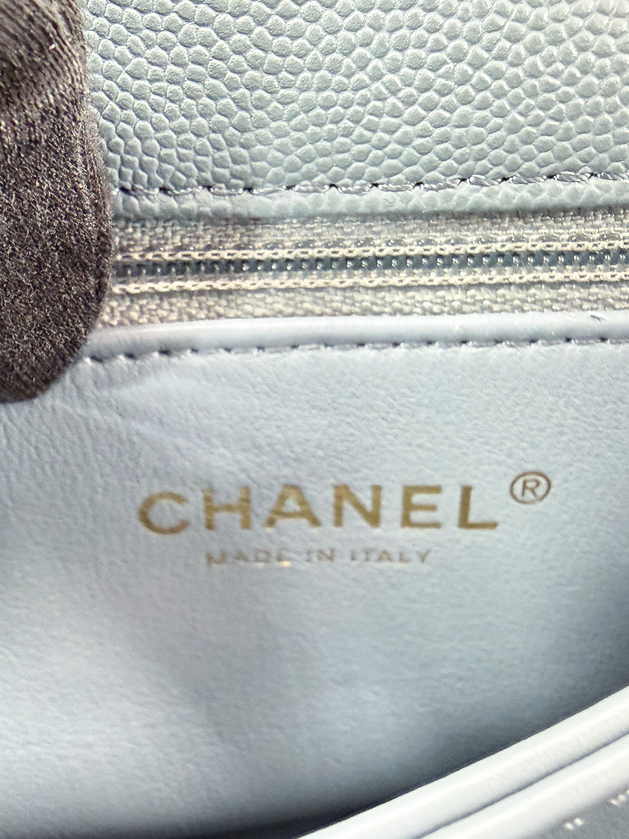Chanel blue small Coco handle with lizard 27531214