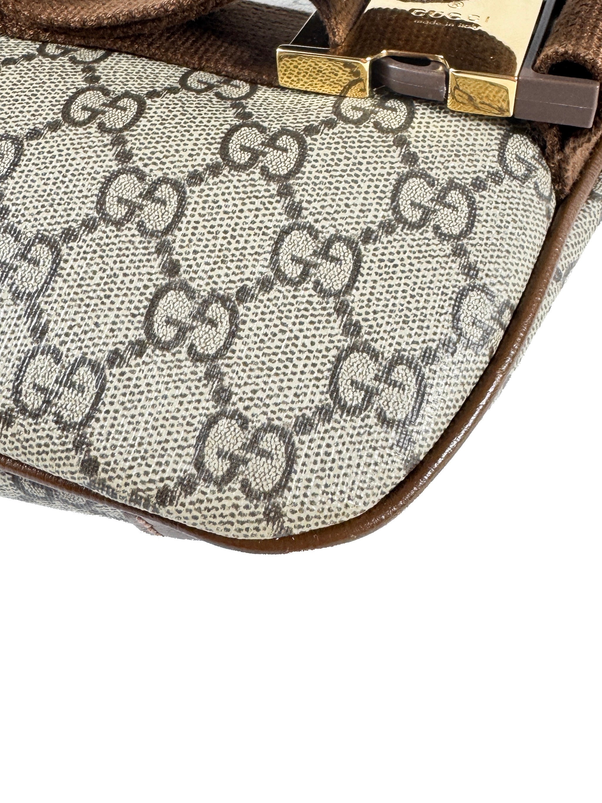 Gucci brown Supreme monogram retro G belt bag 486628