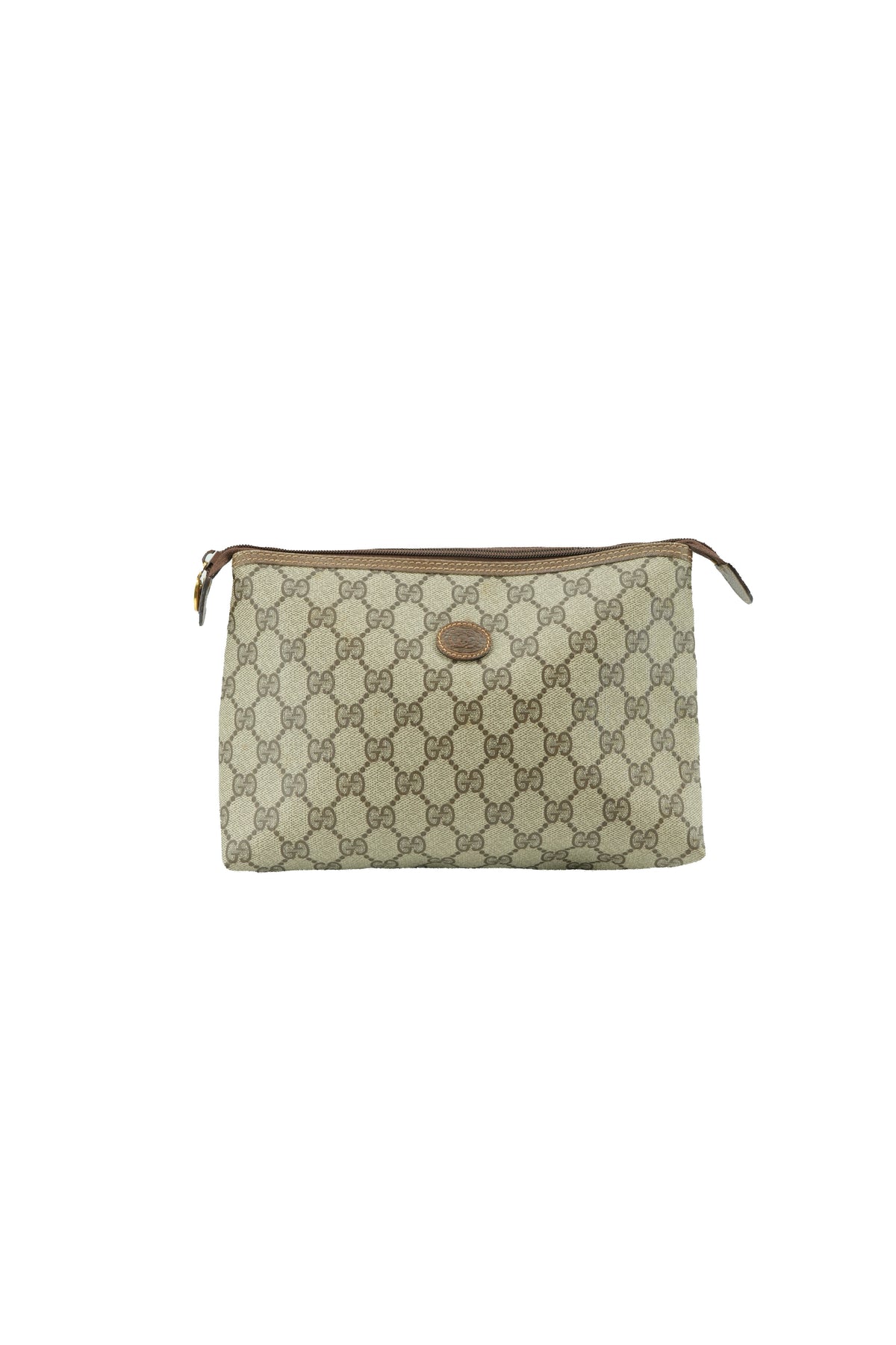 Gucci brown vintage zip pouch 014-115-6088