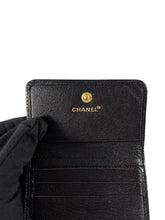 Chanel black leather compact vintage wallet 6778814