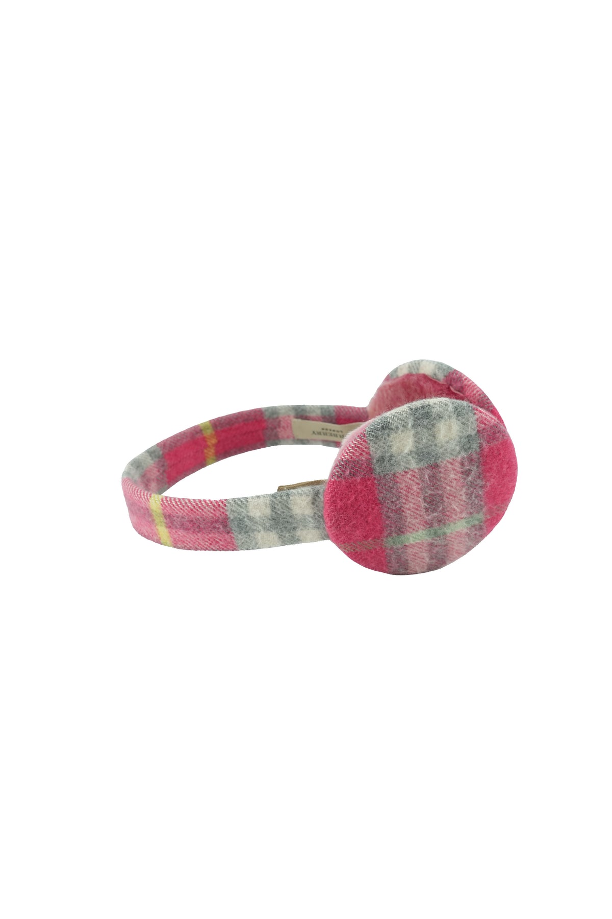 Burberry pink plaid cashmere earmuffs