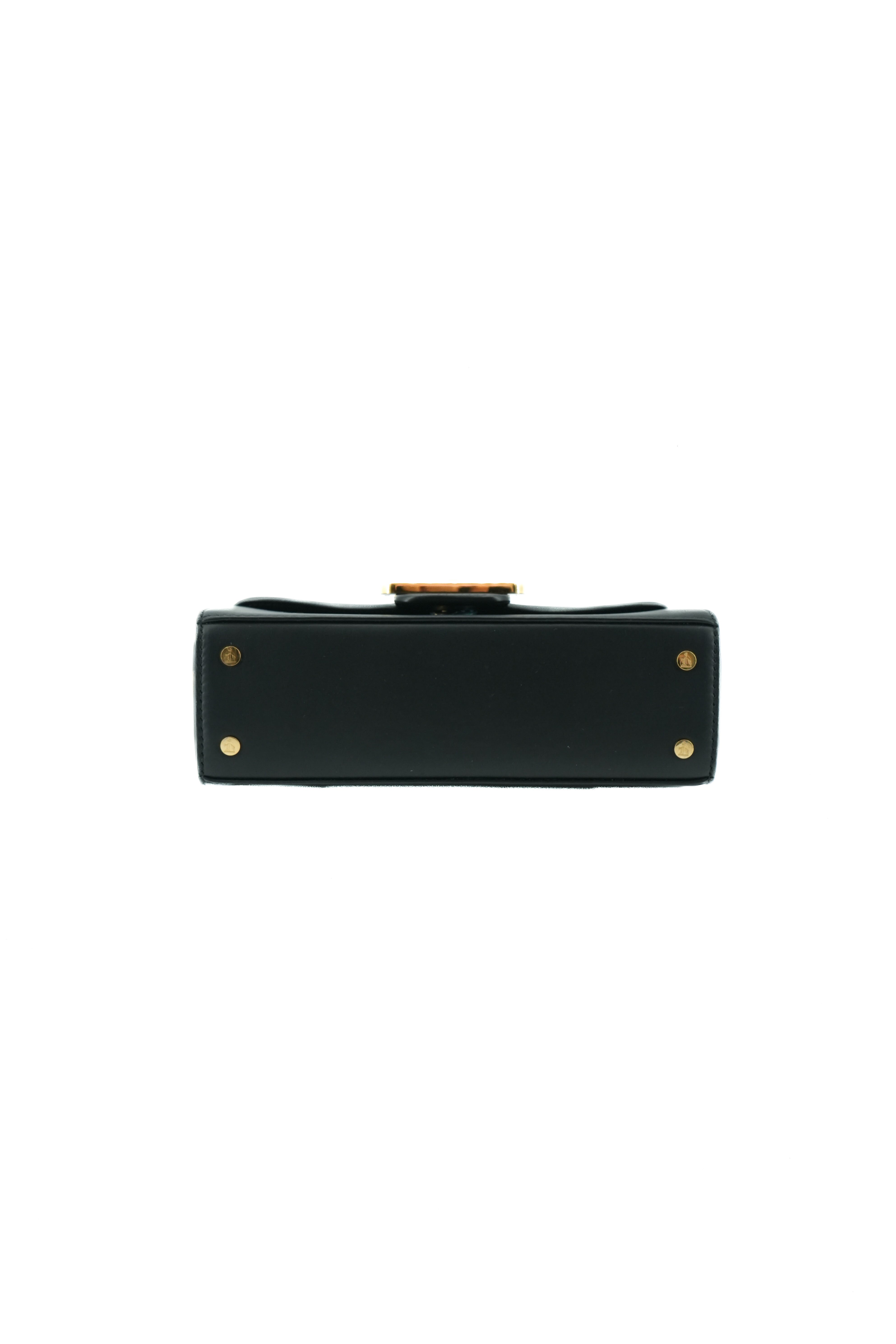 Lanvin black calf leather Pencil Cat Nano bag