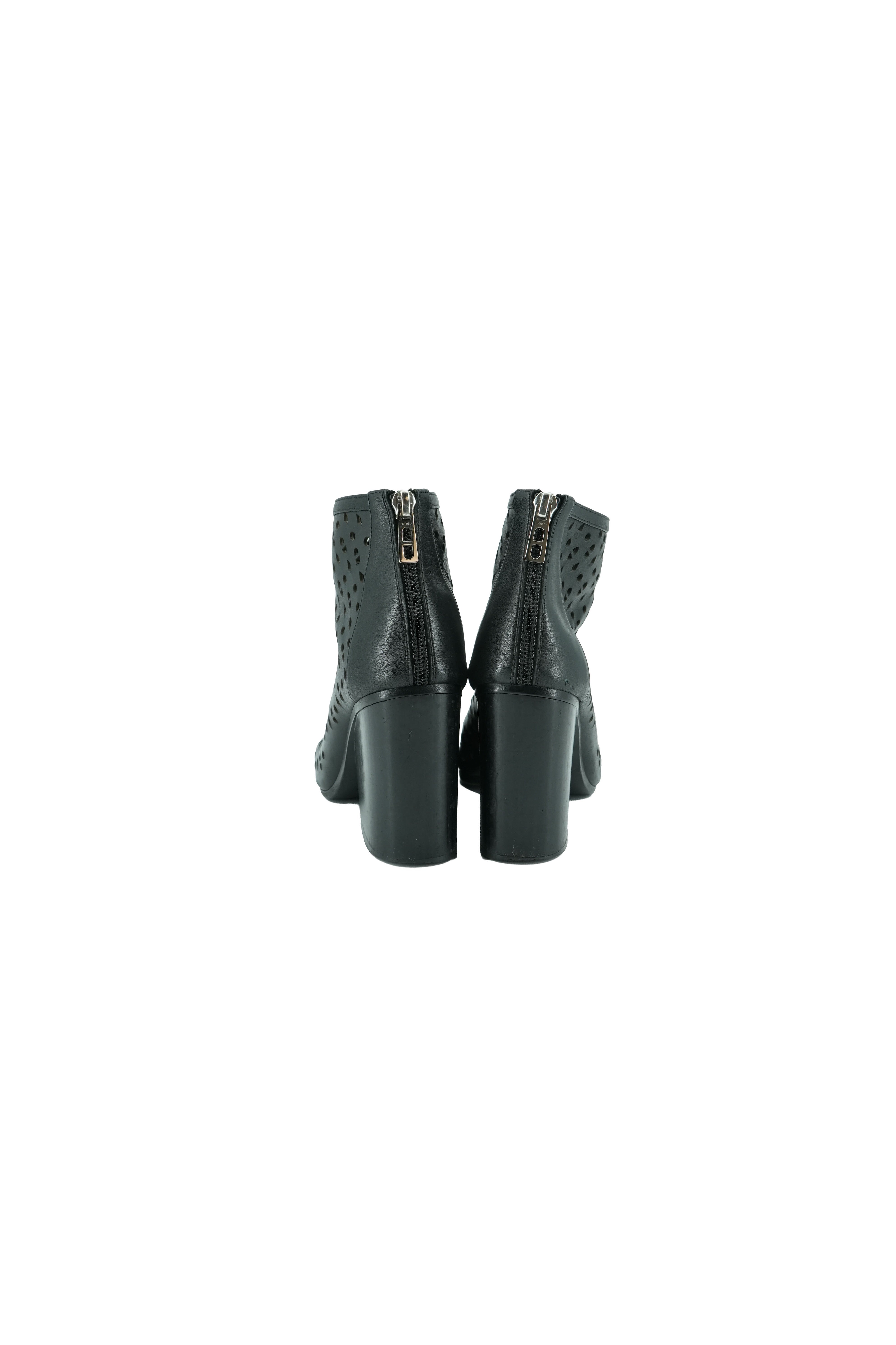 Hermès black leather Milady laser cut booties size 37 (7)