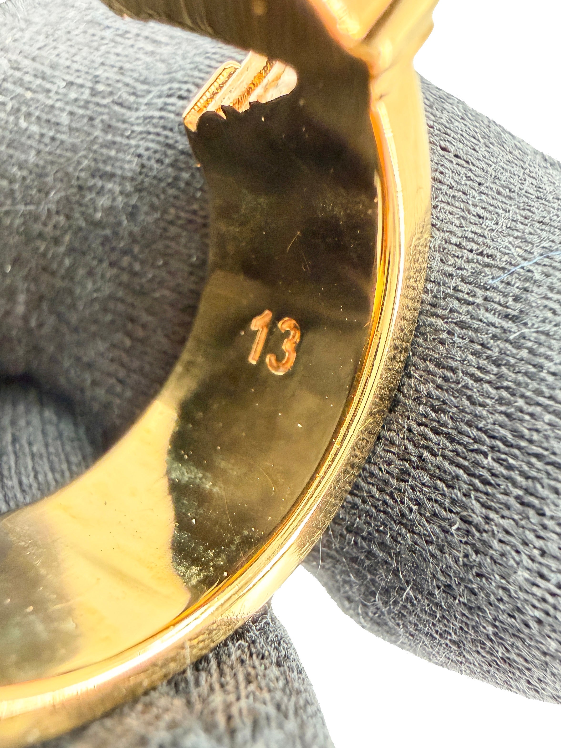 Versace gold tone V Virtus ring