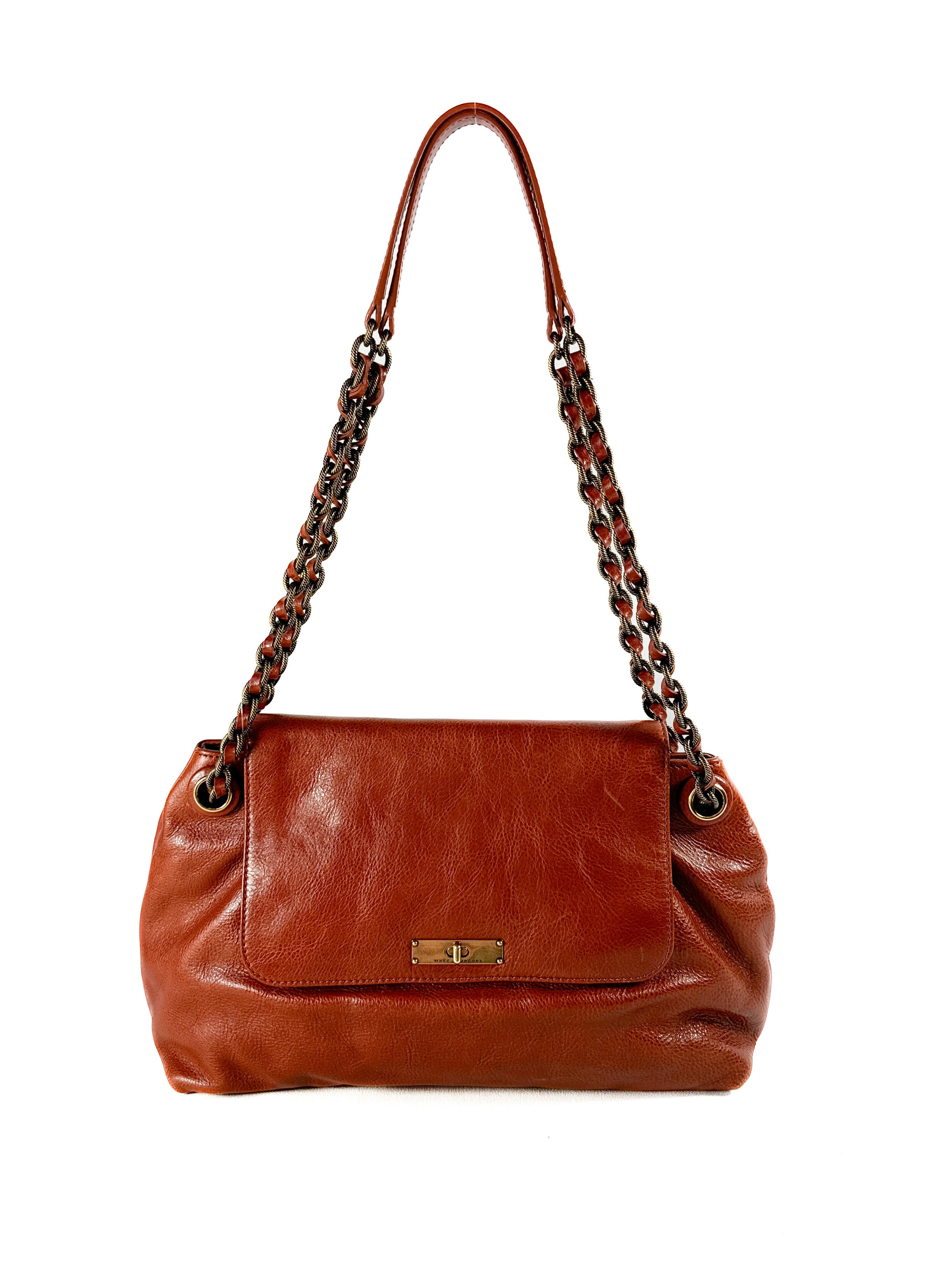Marc Jacobs red brown leather shoulder bag