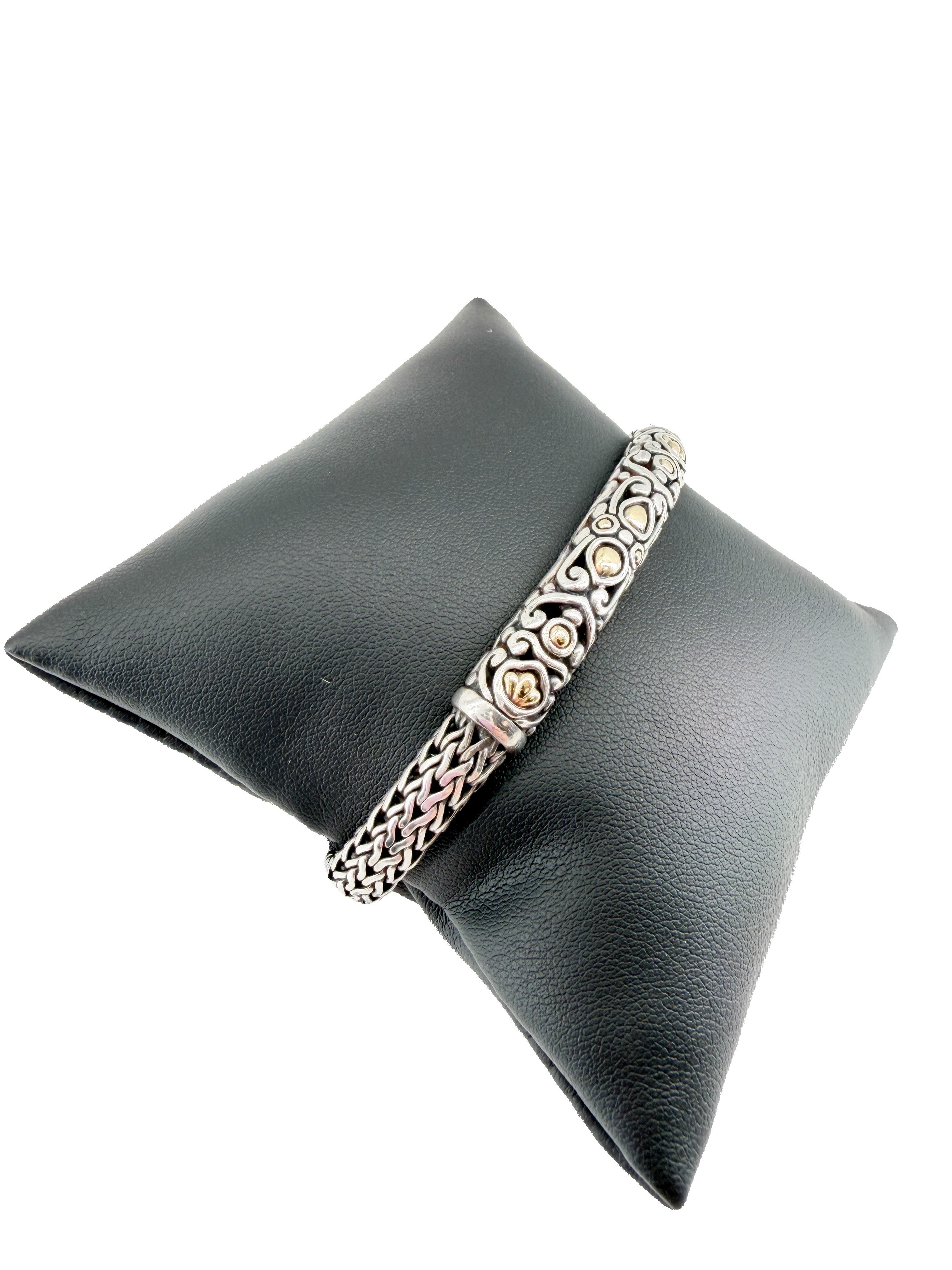 John Hardy sterling silver, 18k yellow gold Batu bracelet