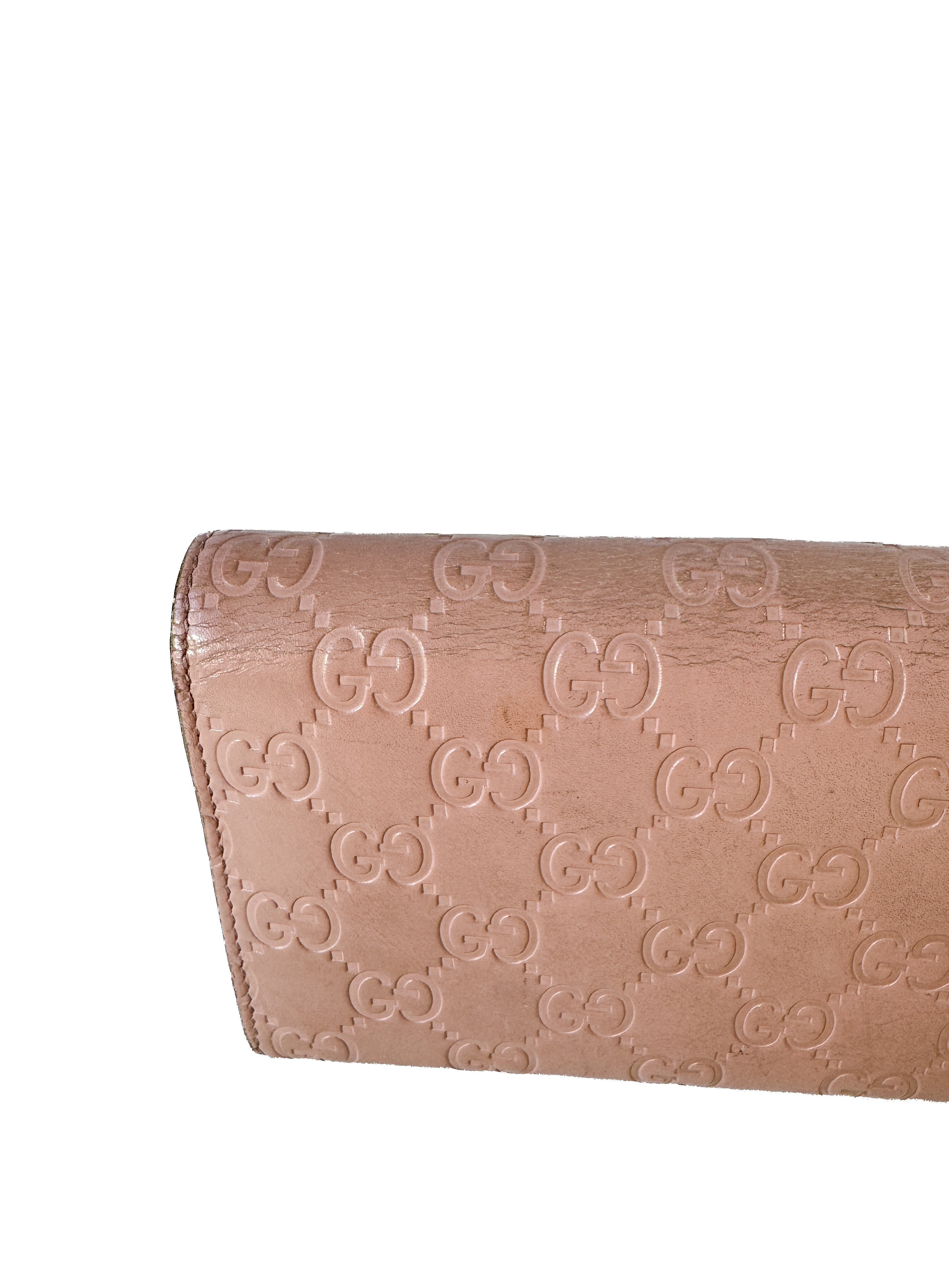 Gucci light pink Guccissima leather wallet 388679-2067