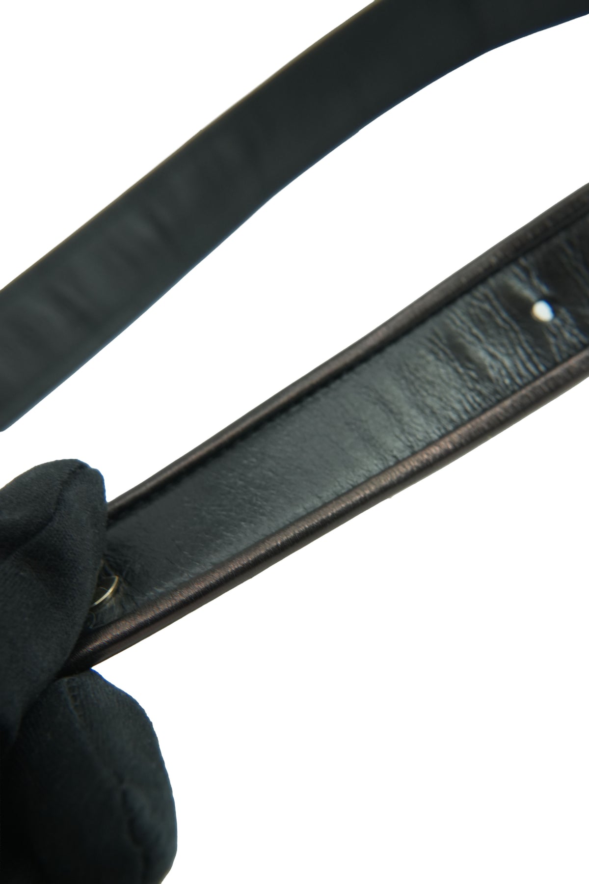 Chanel black leather chain belt 85|38 B20