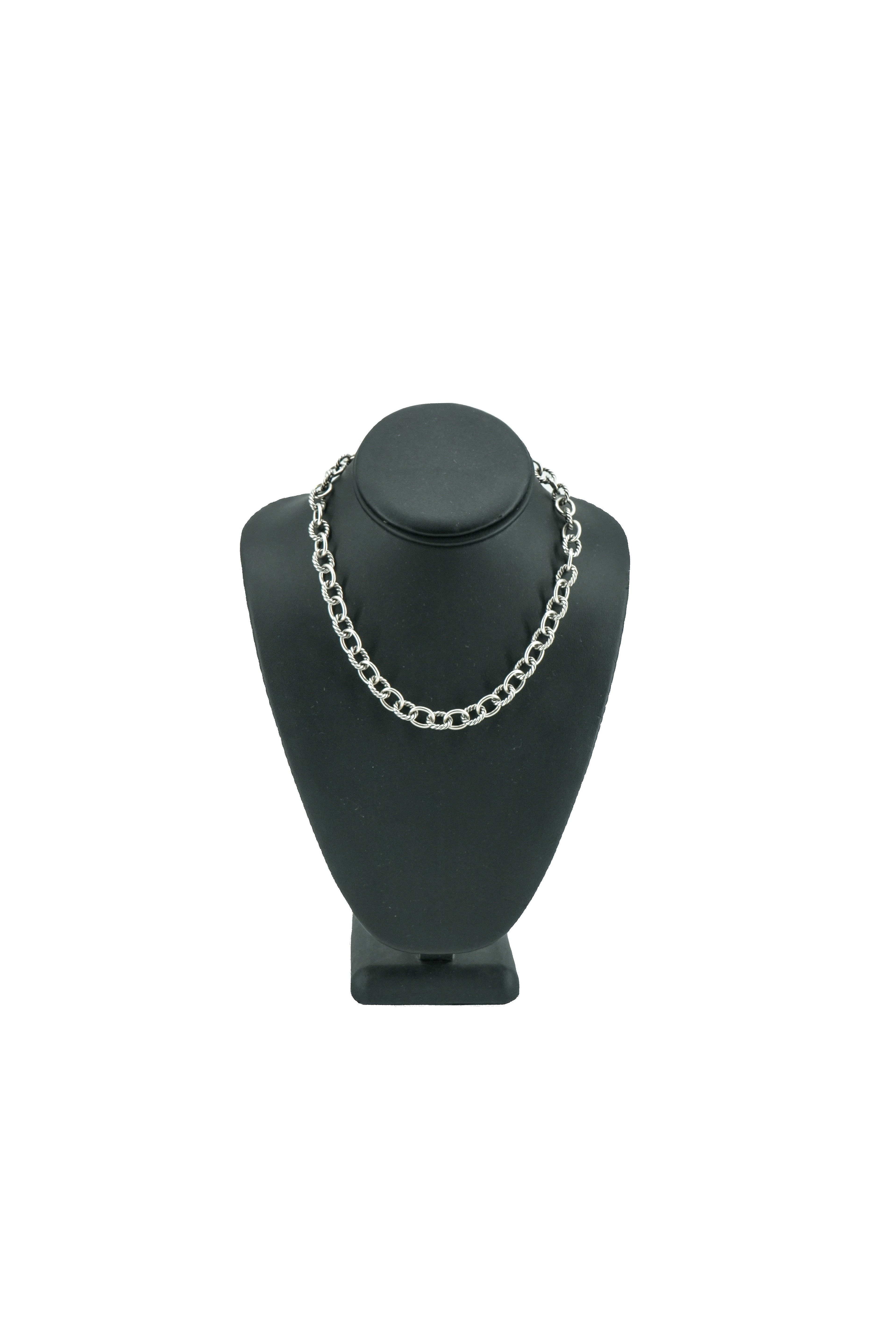 David Yurman sterling silver oval link necklace