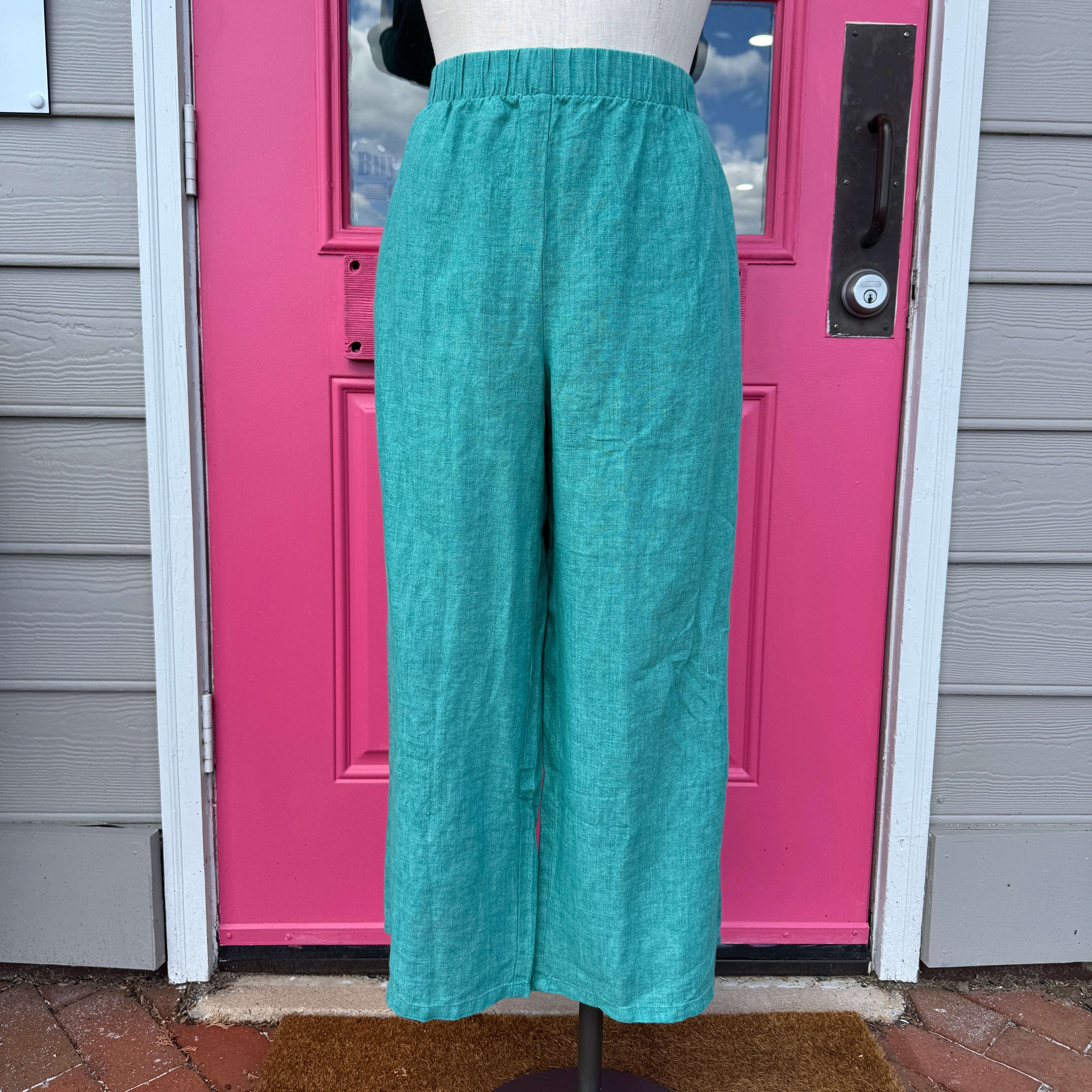 Eileen Fisher green wide leg pants size XL NWT
