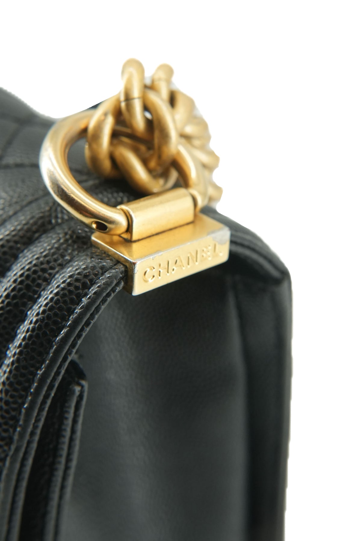 Chanel black caviar Boy bag GPU8KPG9
