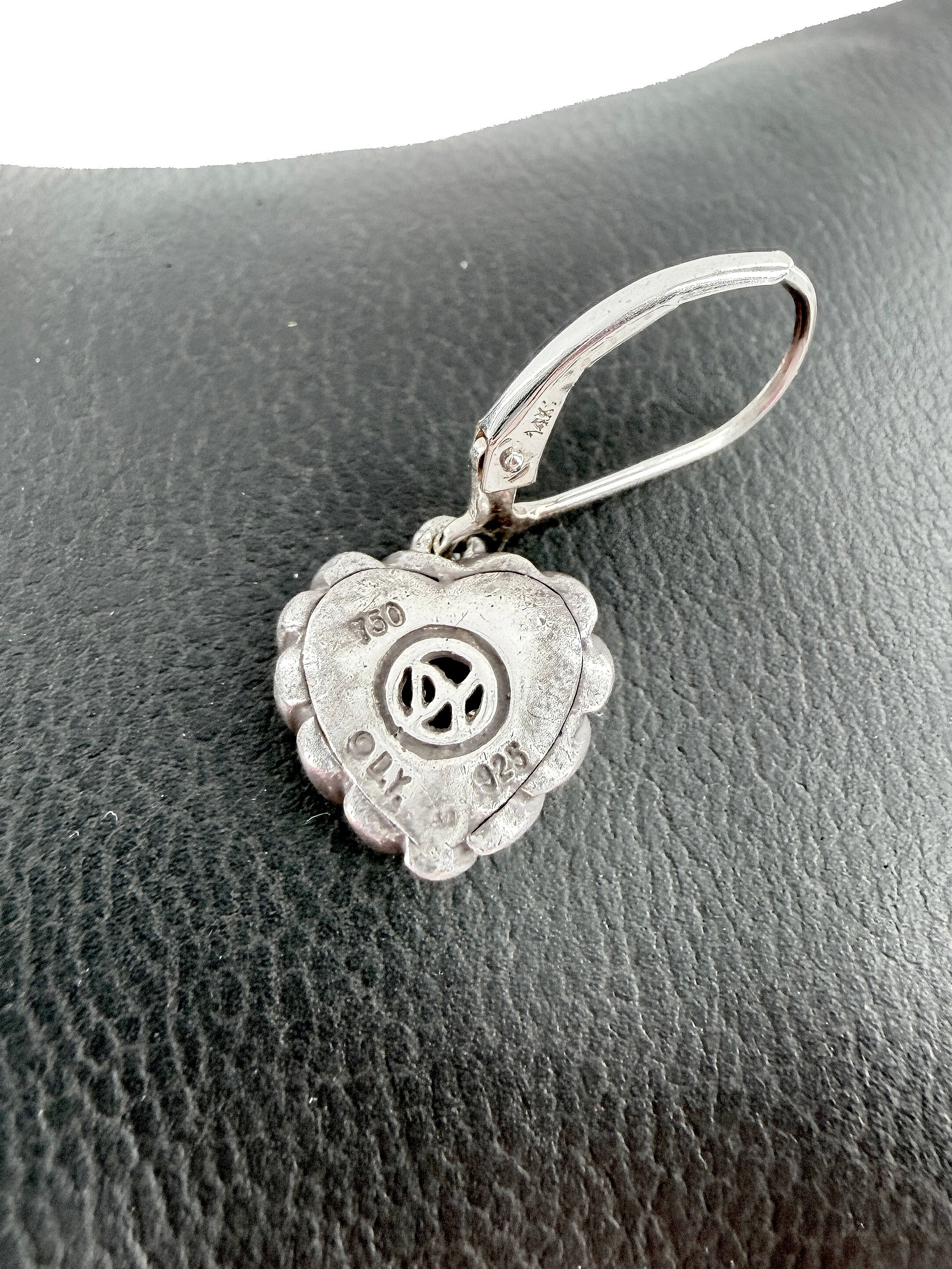 David Yurman sterling silver, yellow gold, diamond drop earrings