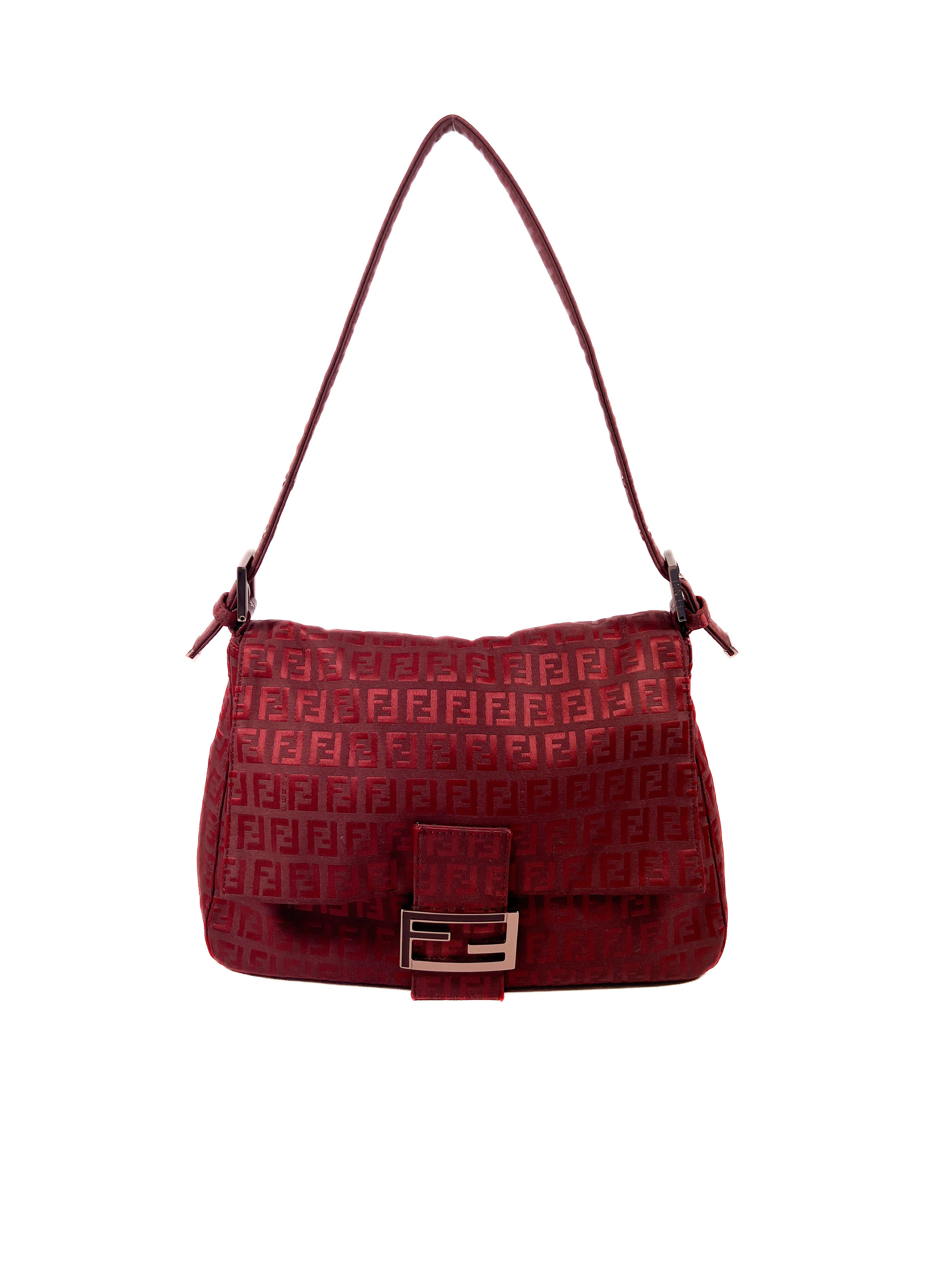 Fendi red Zucchino Mamma Baguette shoulder bag