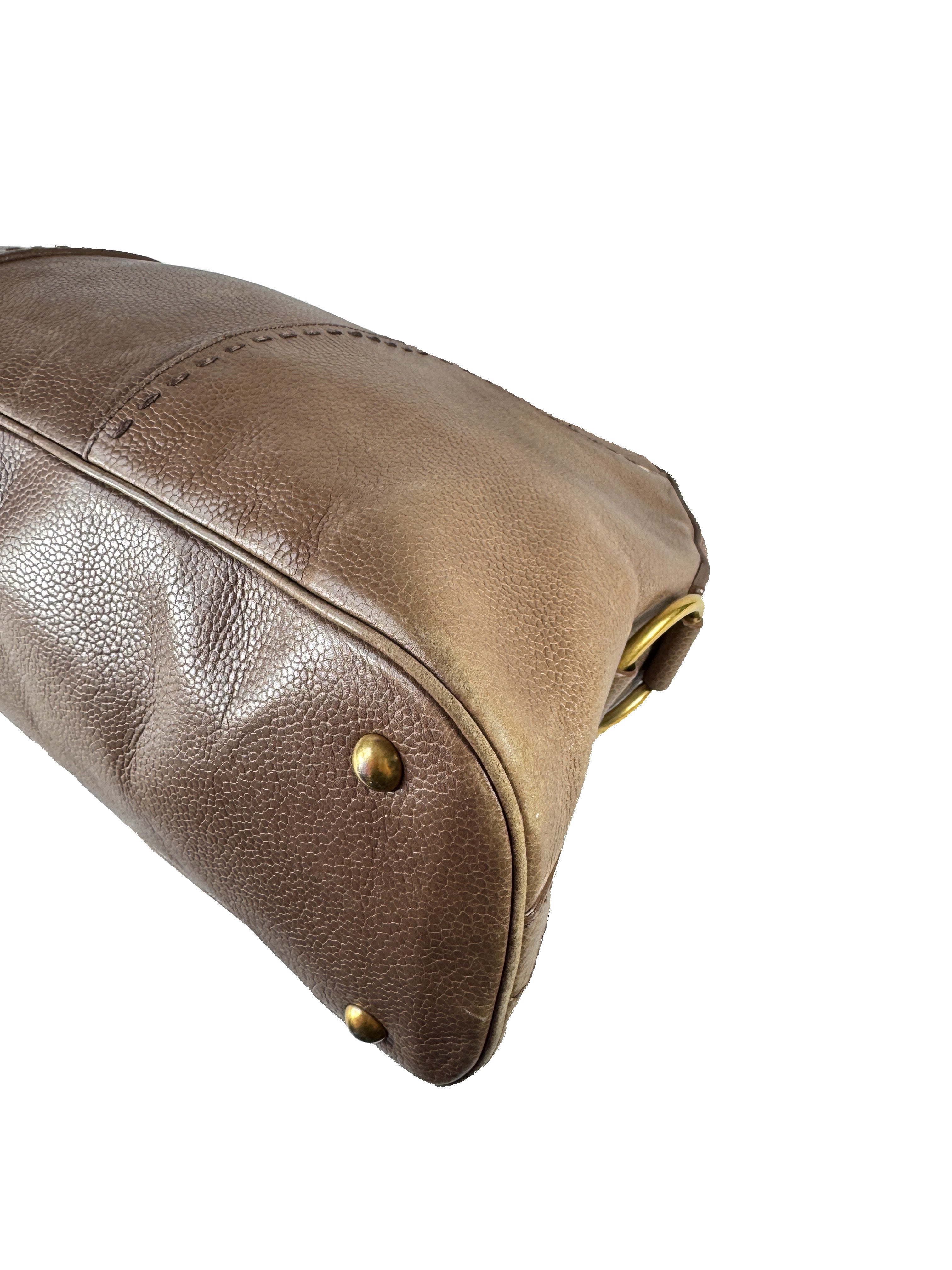 Saint Laurent taupe leather large Muse 002122