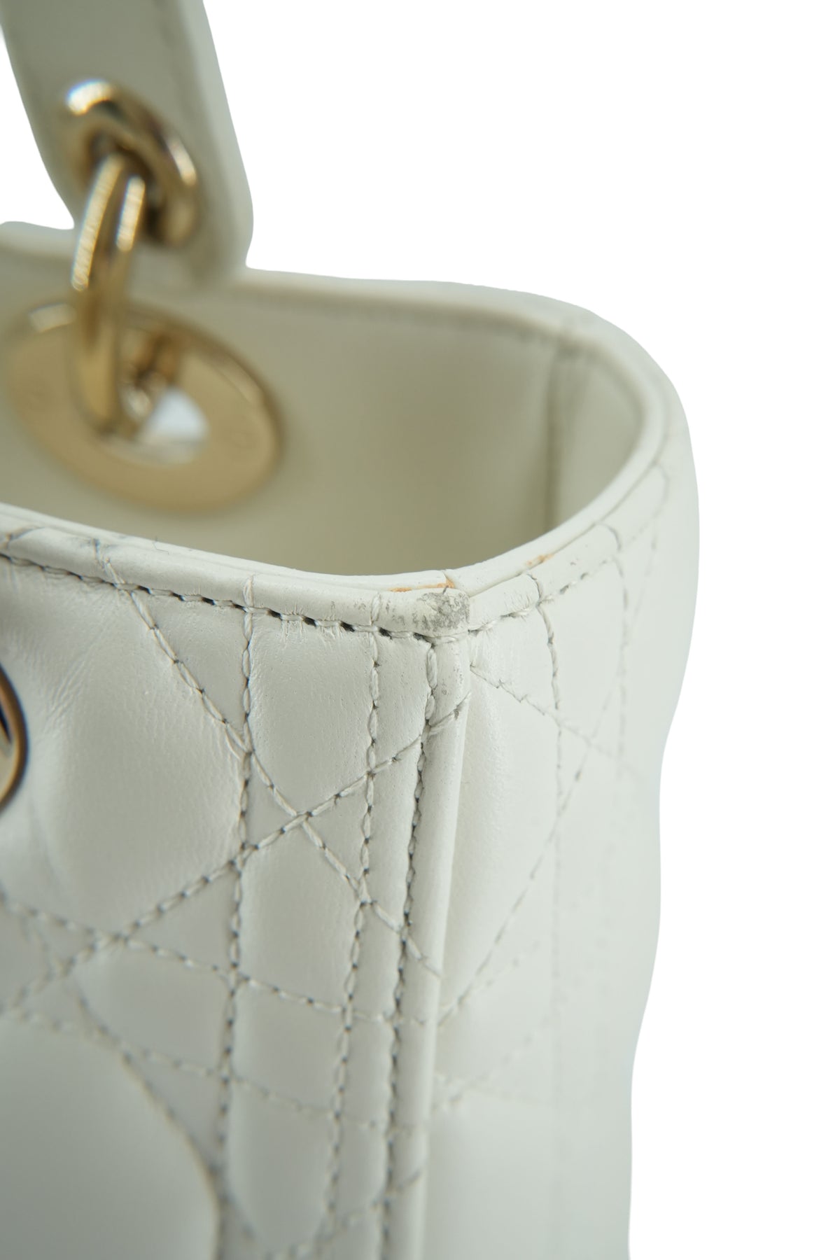 Dior off white Cannage Medium Lady Dior 0252
