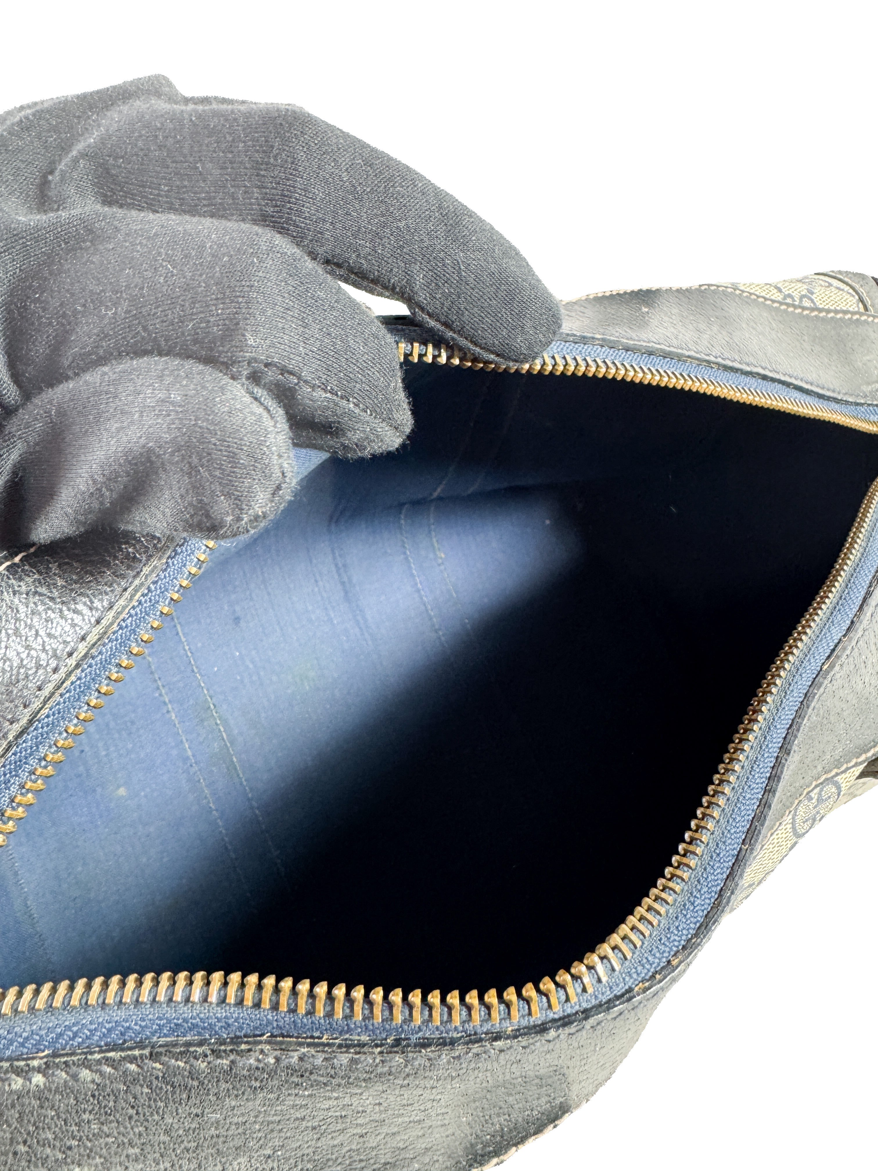 Gucci navy supreme boston bag 138