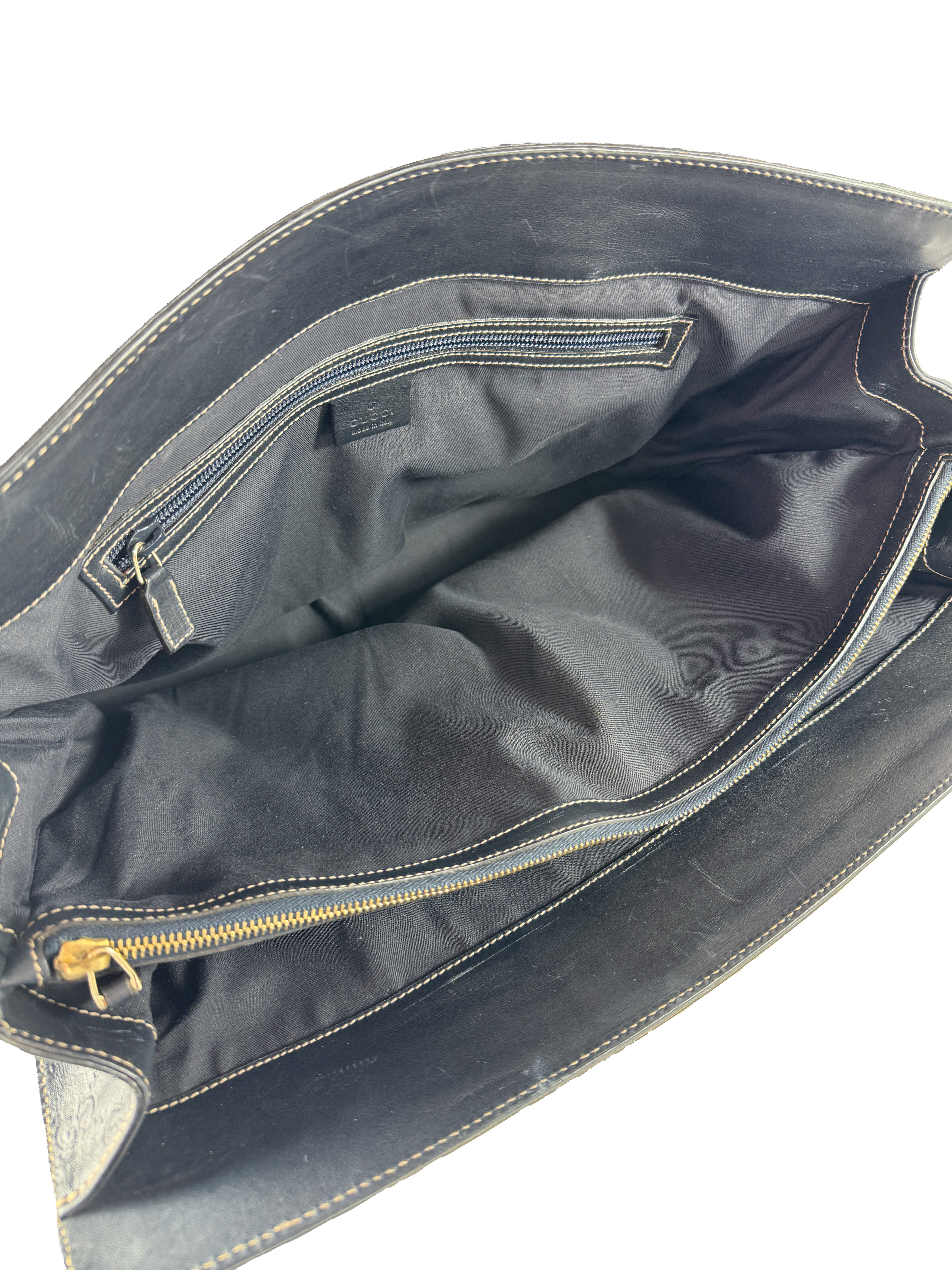 Gucci Guccissima deep navy new Jackie satchel 152610 002058