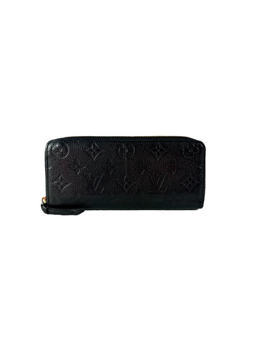 Louis Vuitton black empreinte slim zippy wallet SP4186