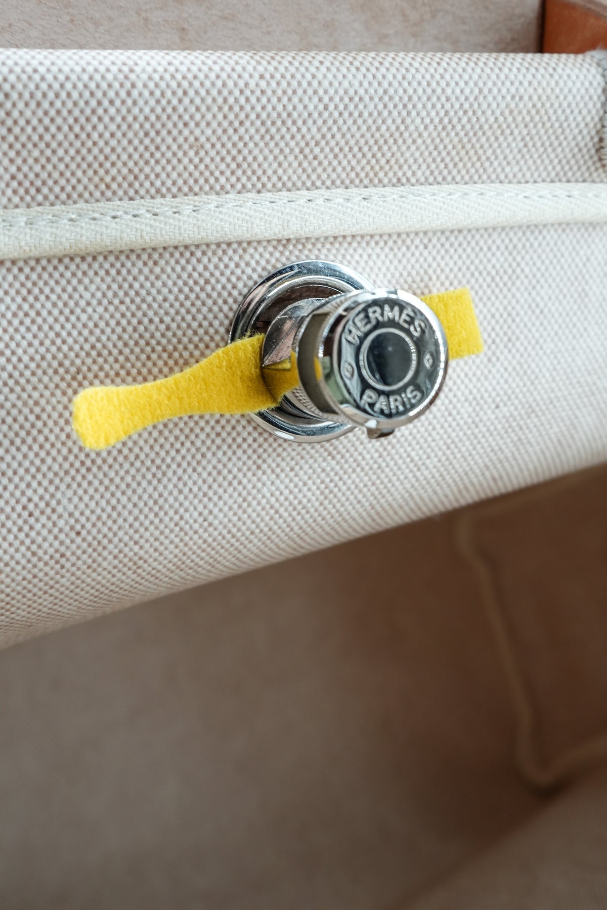 Hermès cream canvas Herbag with extra shell