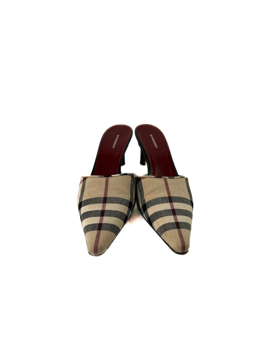 Burberry nova check pointed slides size 38.5 NEW