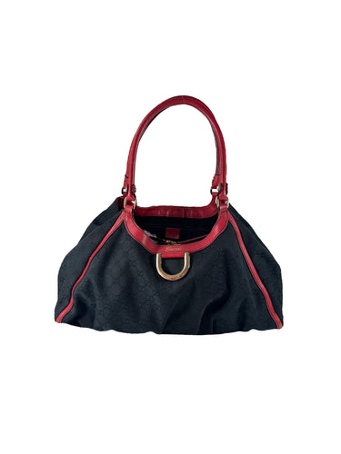 Gucci black red GG Abbey D-Ring shoulder bag  205011