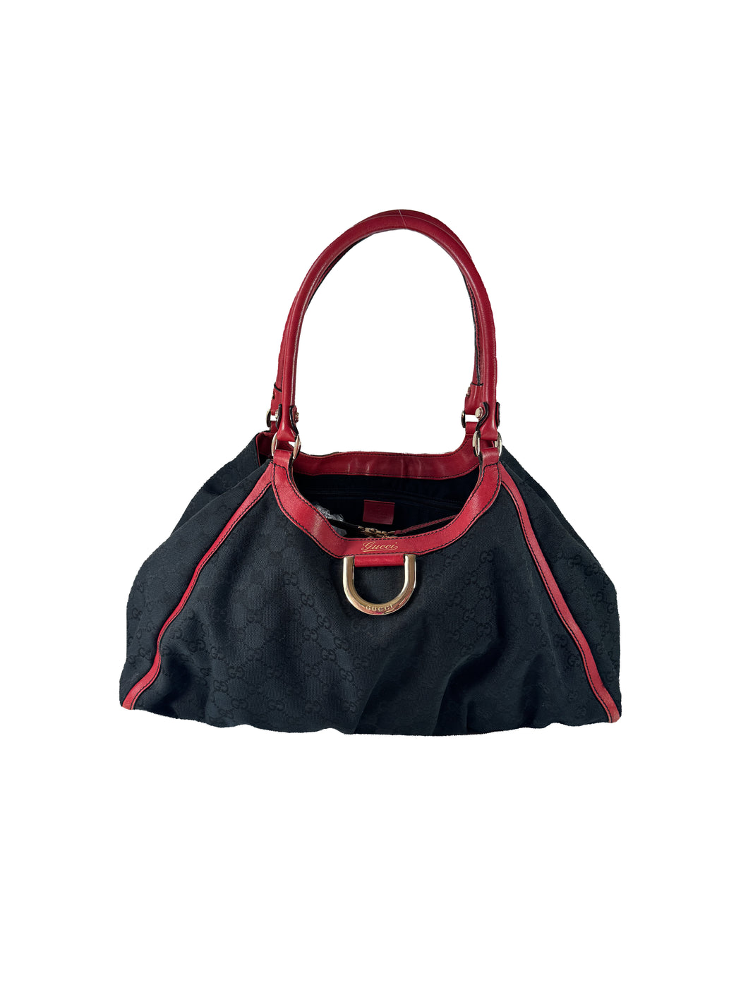 Gucci black red GG Abbey D-Ring shoulder bag  205011