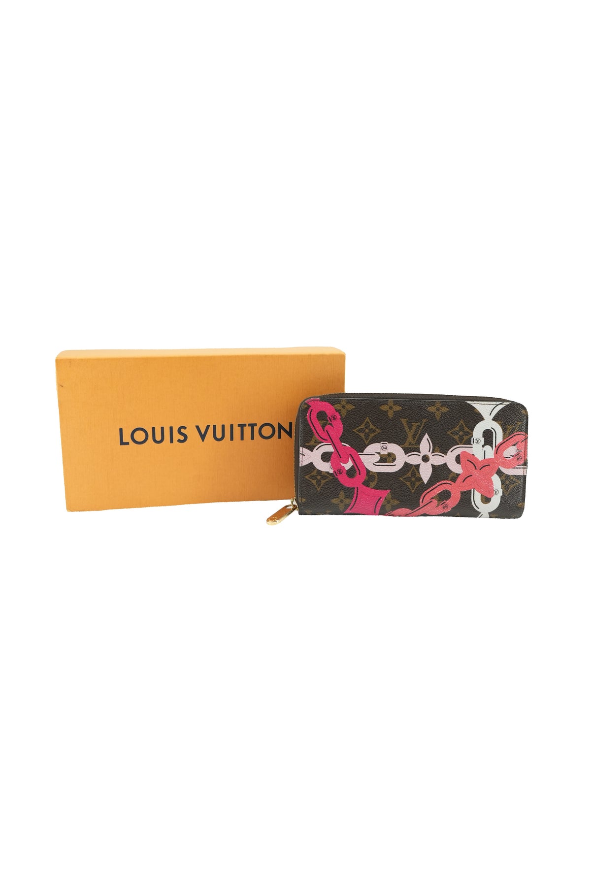 Louis Vuitton monogram Chain flower zippy wallet CA1136