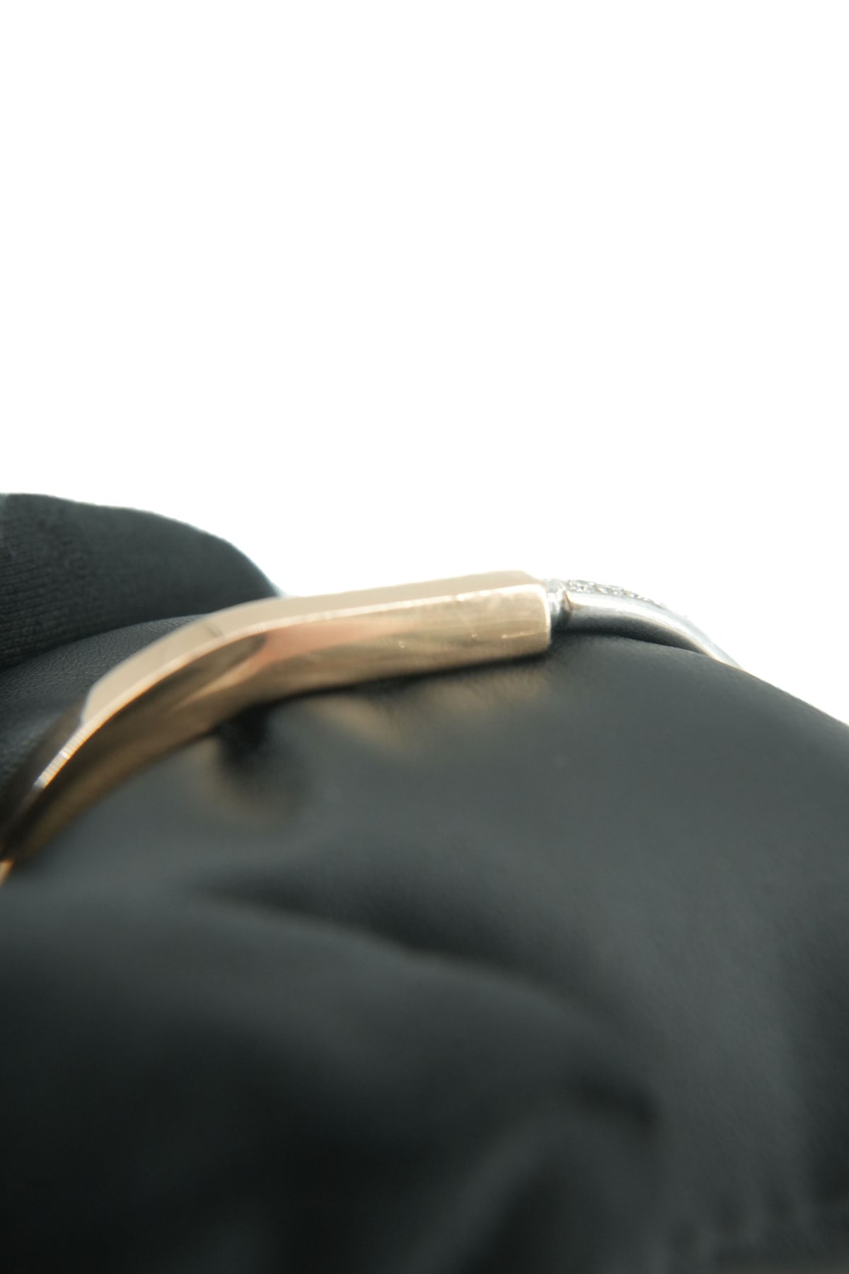 Tiffany & Co 18k rose gold and white gold diamond lock bangle 221007