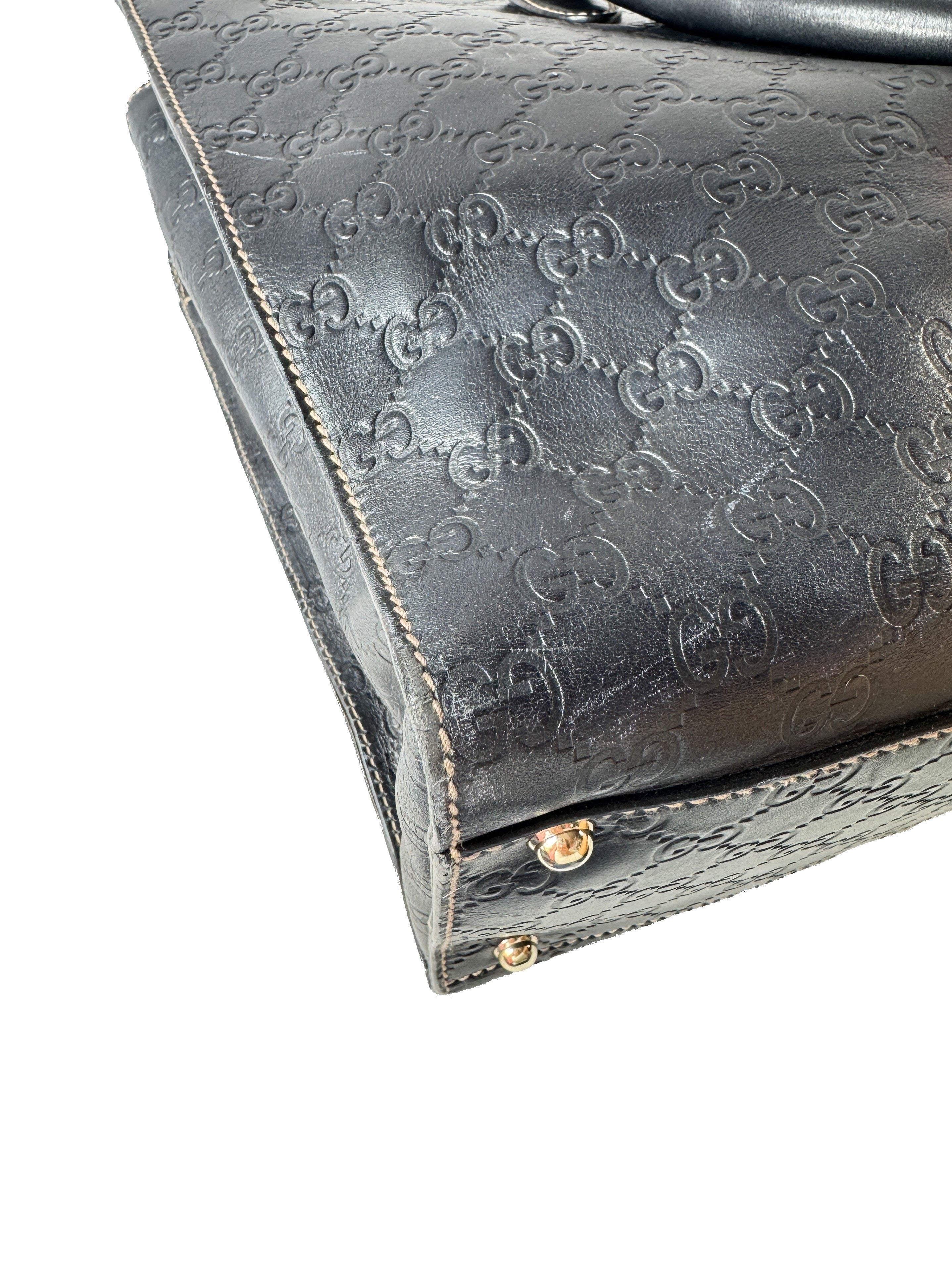 Gucci Guccissima deep navy new Jackie satchel 152610 002058