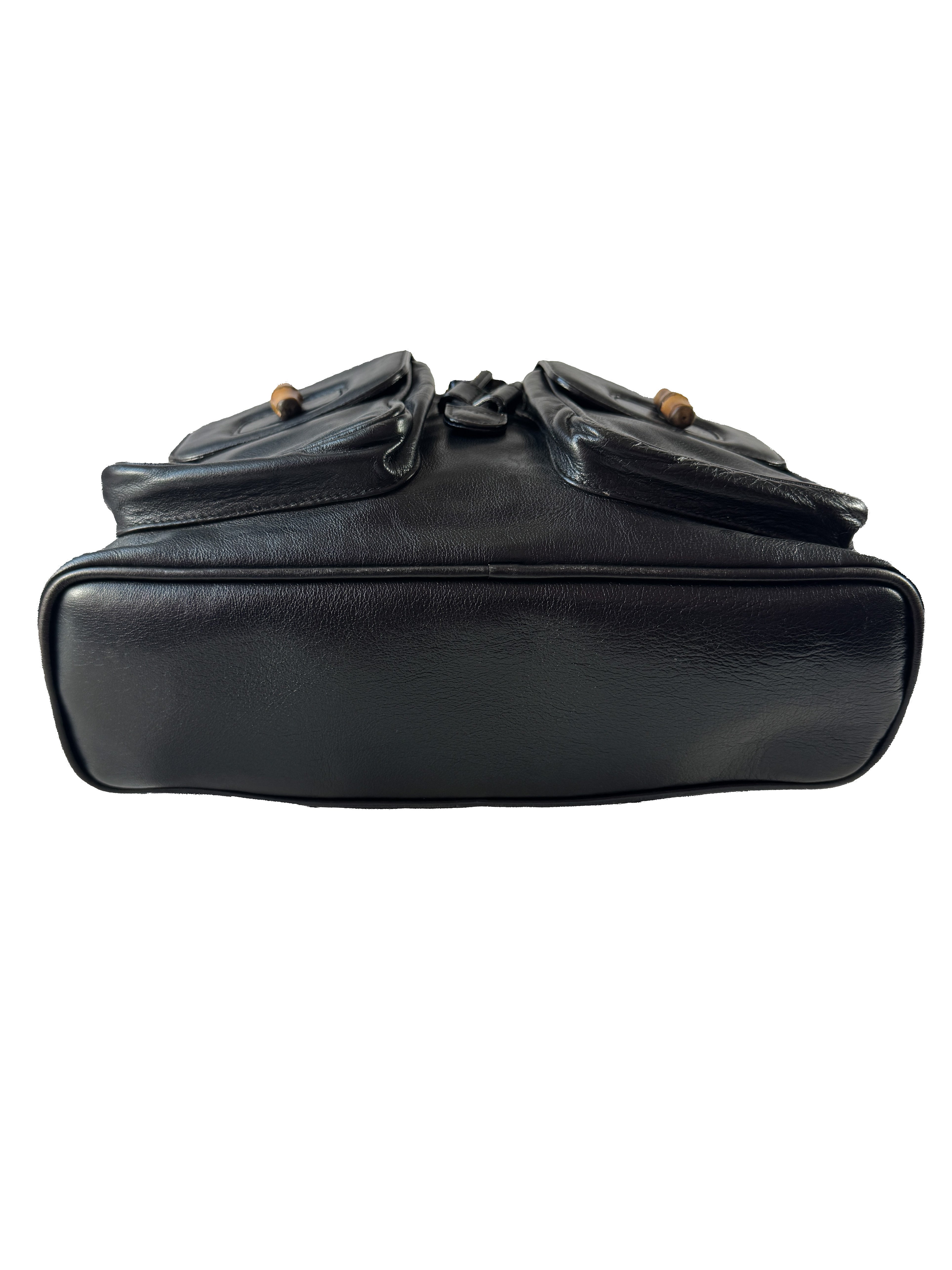 Gucci black Bamboo handle backpack 3580016