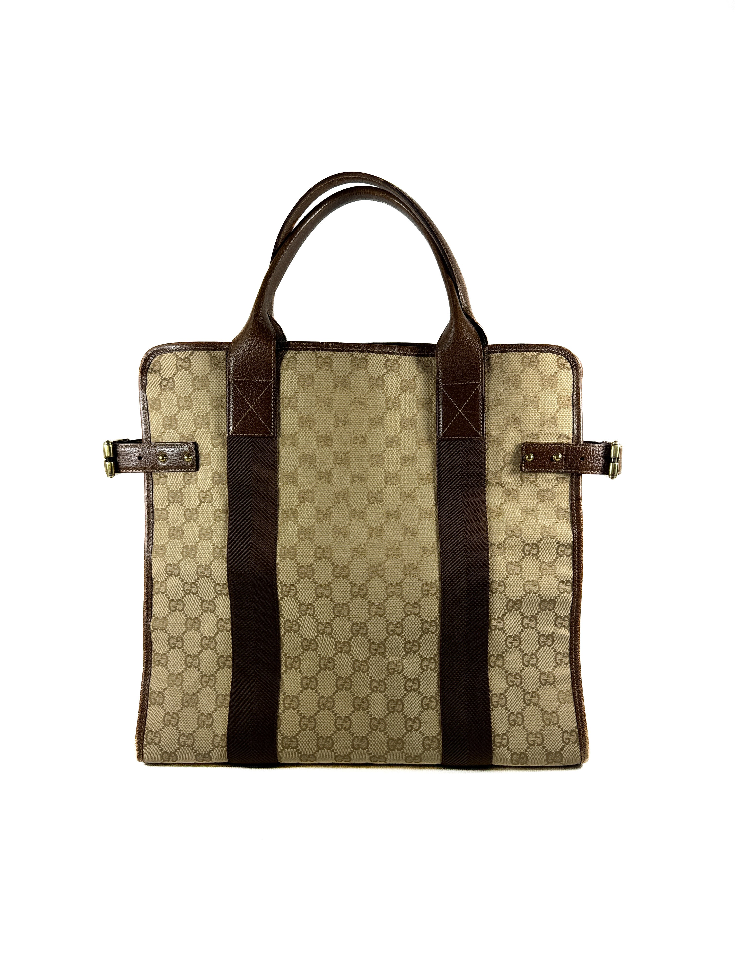 Gucci brown monogram vertical tote 214397