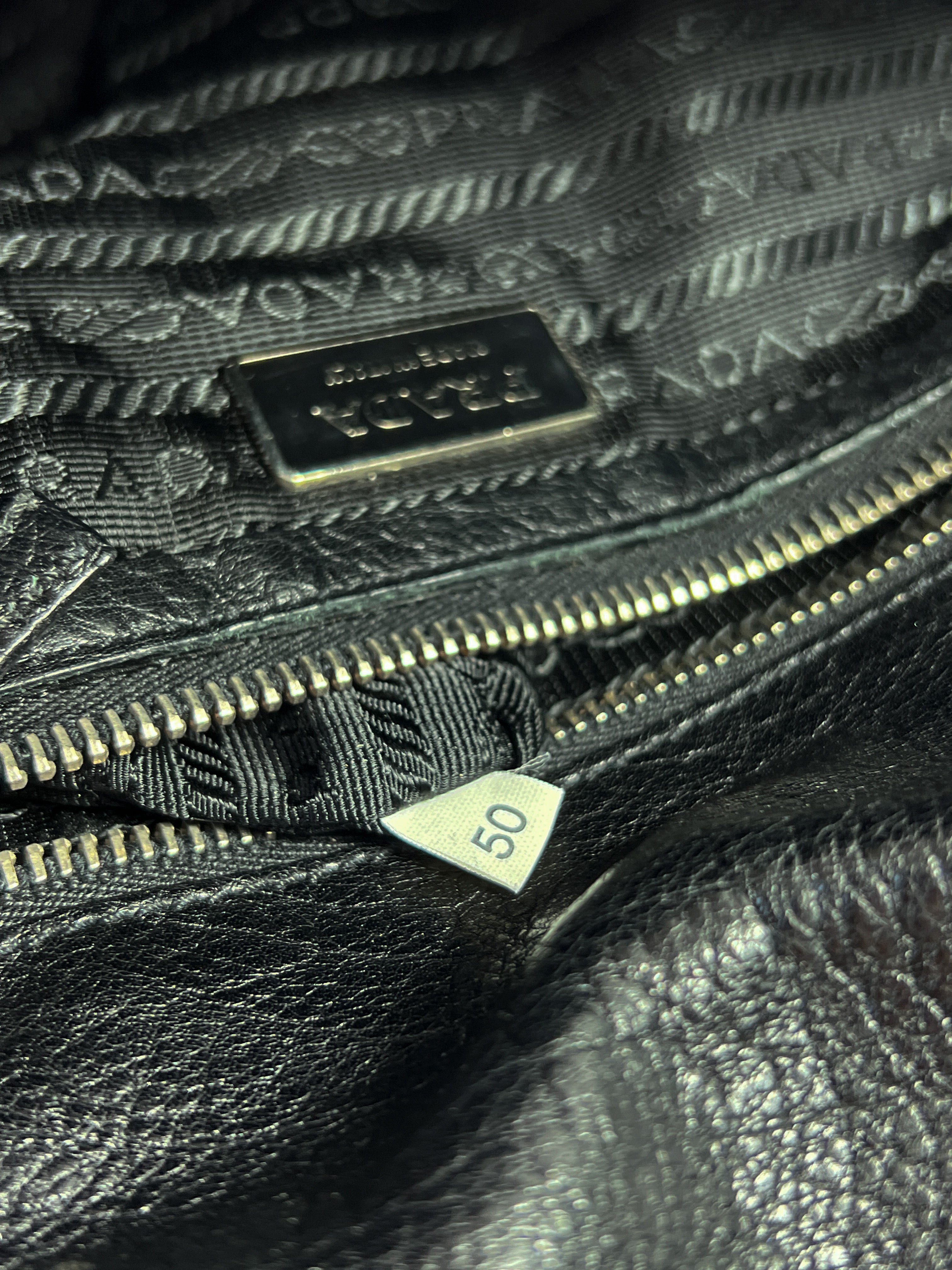 Prada black leather shoulder bag