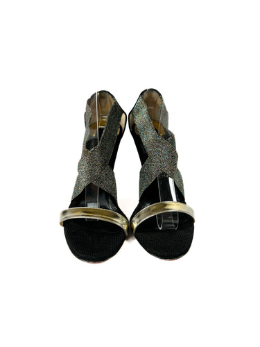 Christian Louboutin elastagram 100 black suede multi color pumps size 39.5 **BOX**