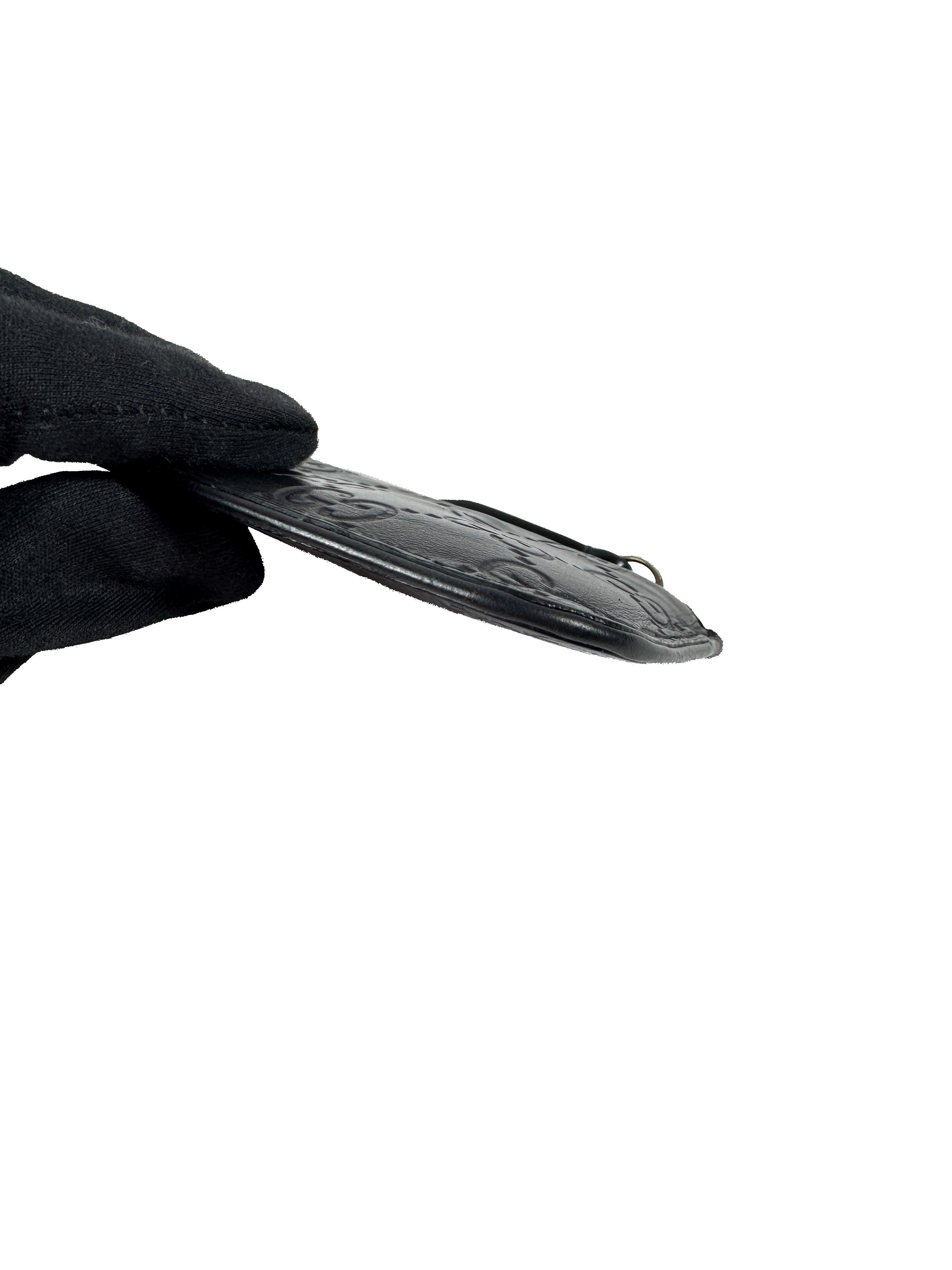 Gucci black leather GG key case 496334