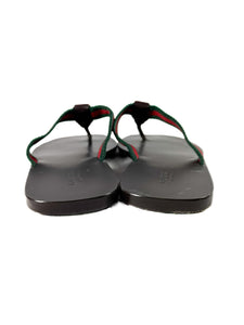 Gucci dark brown GG supreme thong flip flops size 7.5