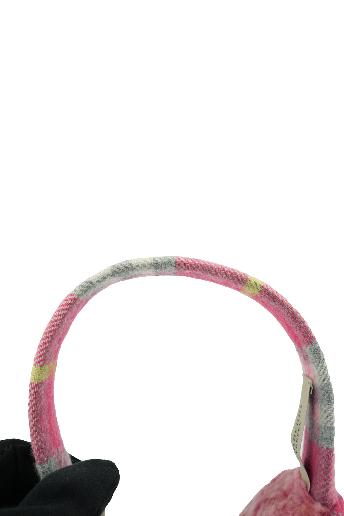 Burberry pink plaid cashmere earmuffs
