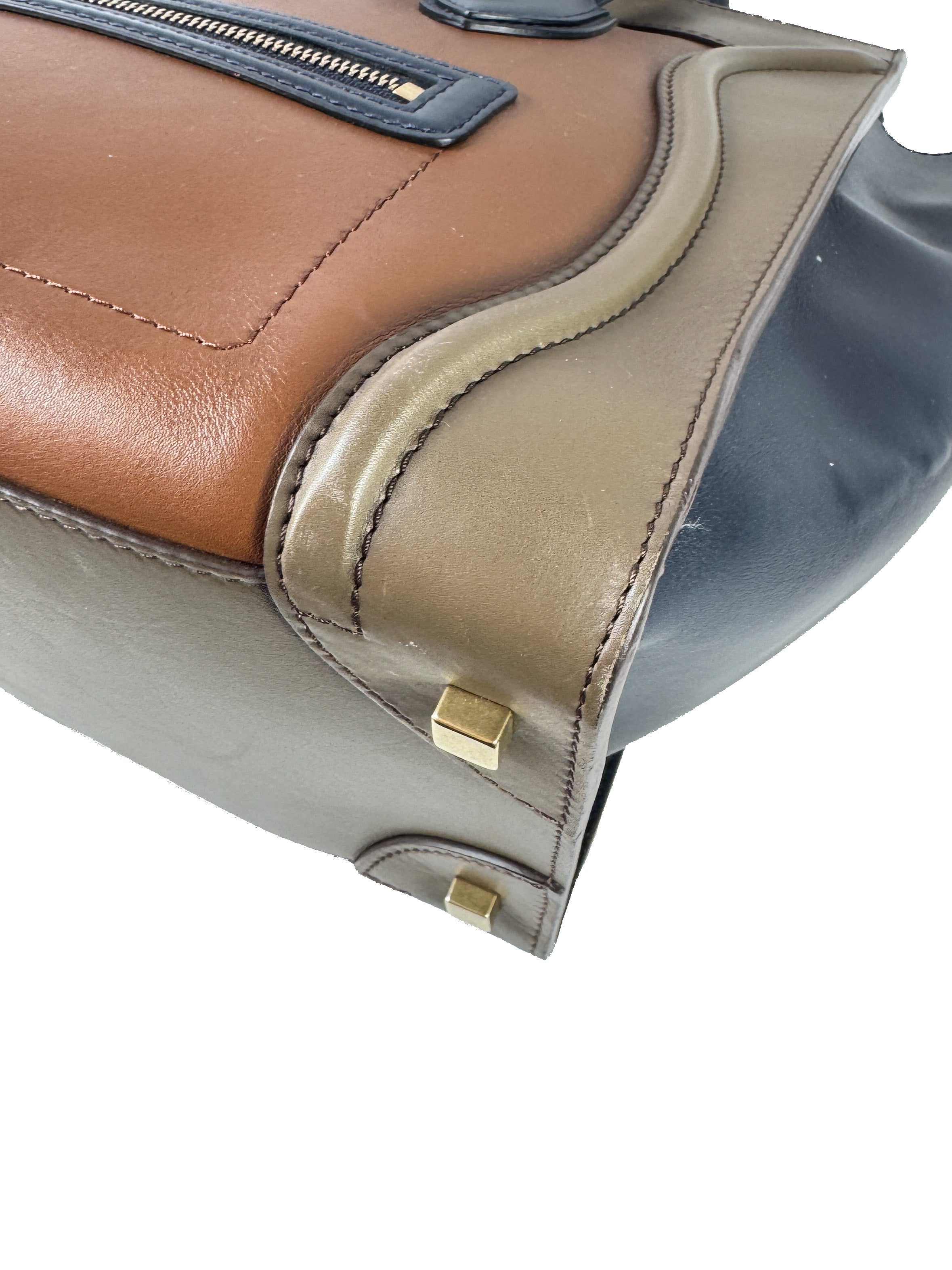 Celine navy, olive, orange luggage mini tote W-AT-0172