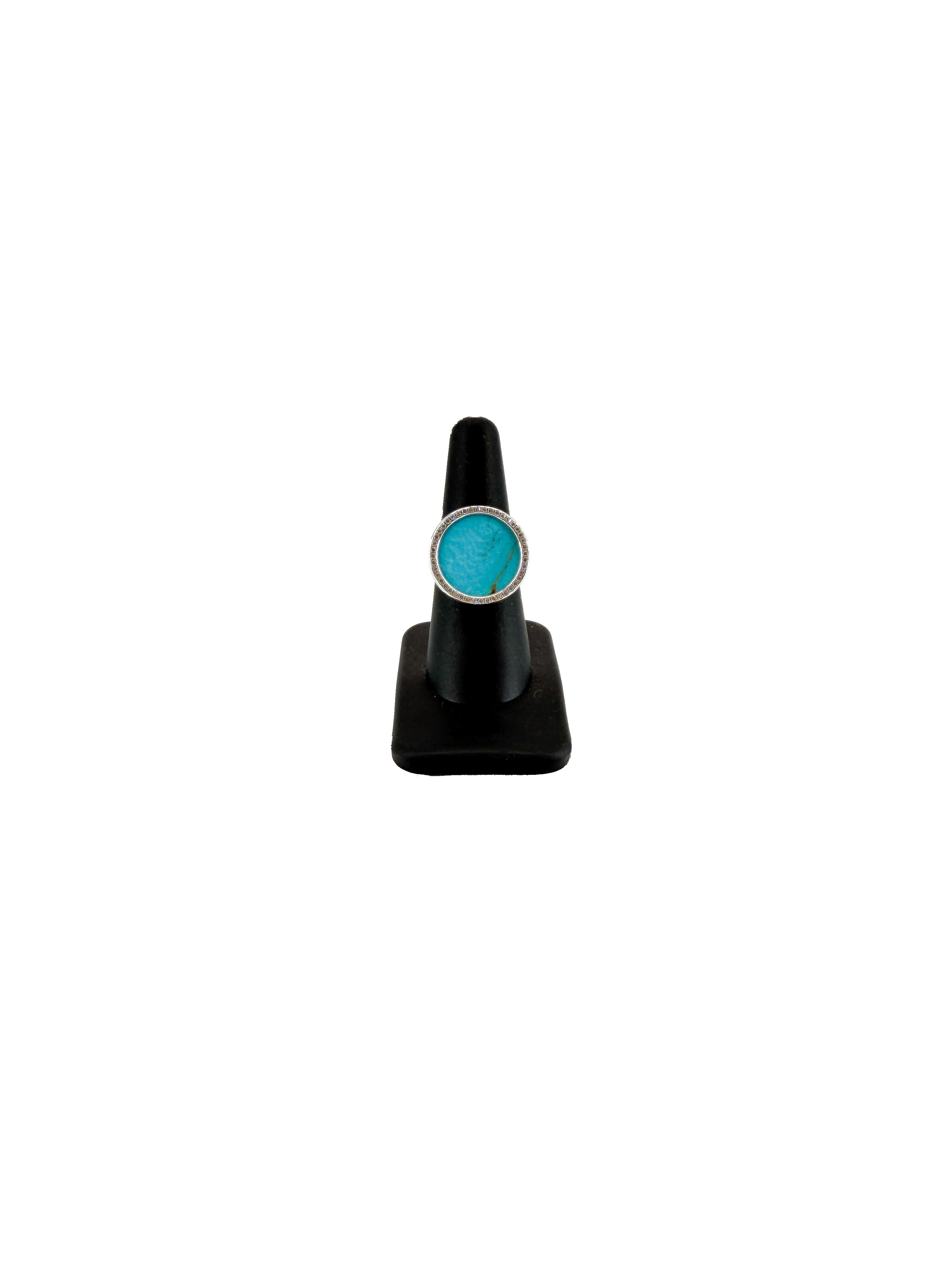 David Yurman sterling silver, turquoise, diamonds Elements ring