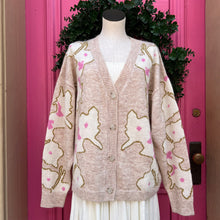 Cynthia Rowley beige print cardigan size L NWT