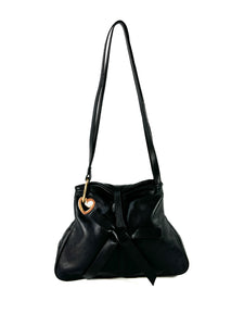 Moschino vintage black leather shoulder bag