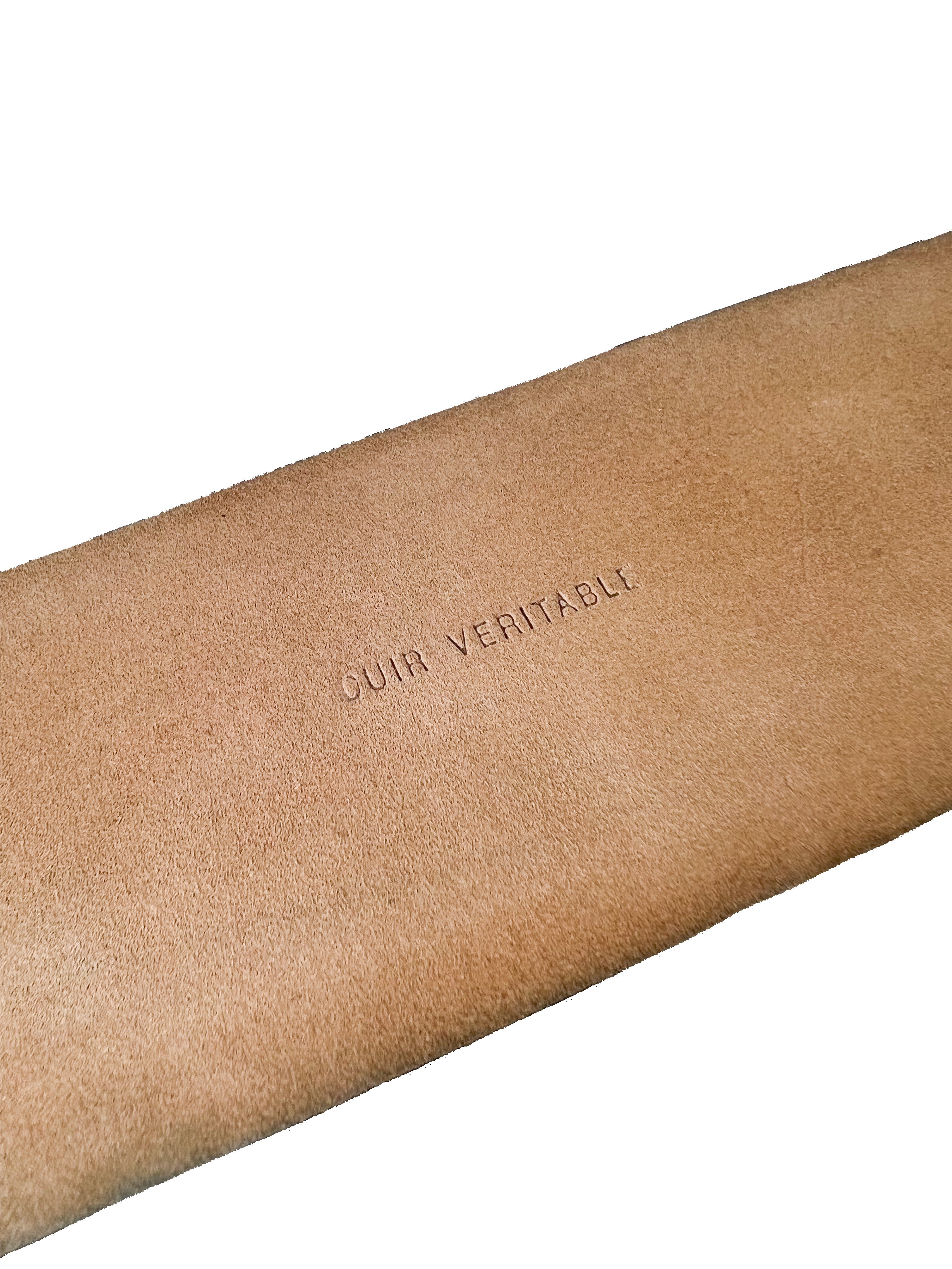 Chanel black calfskin CC leather belt size 80 32