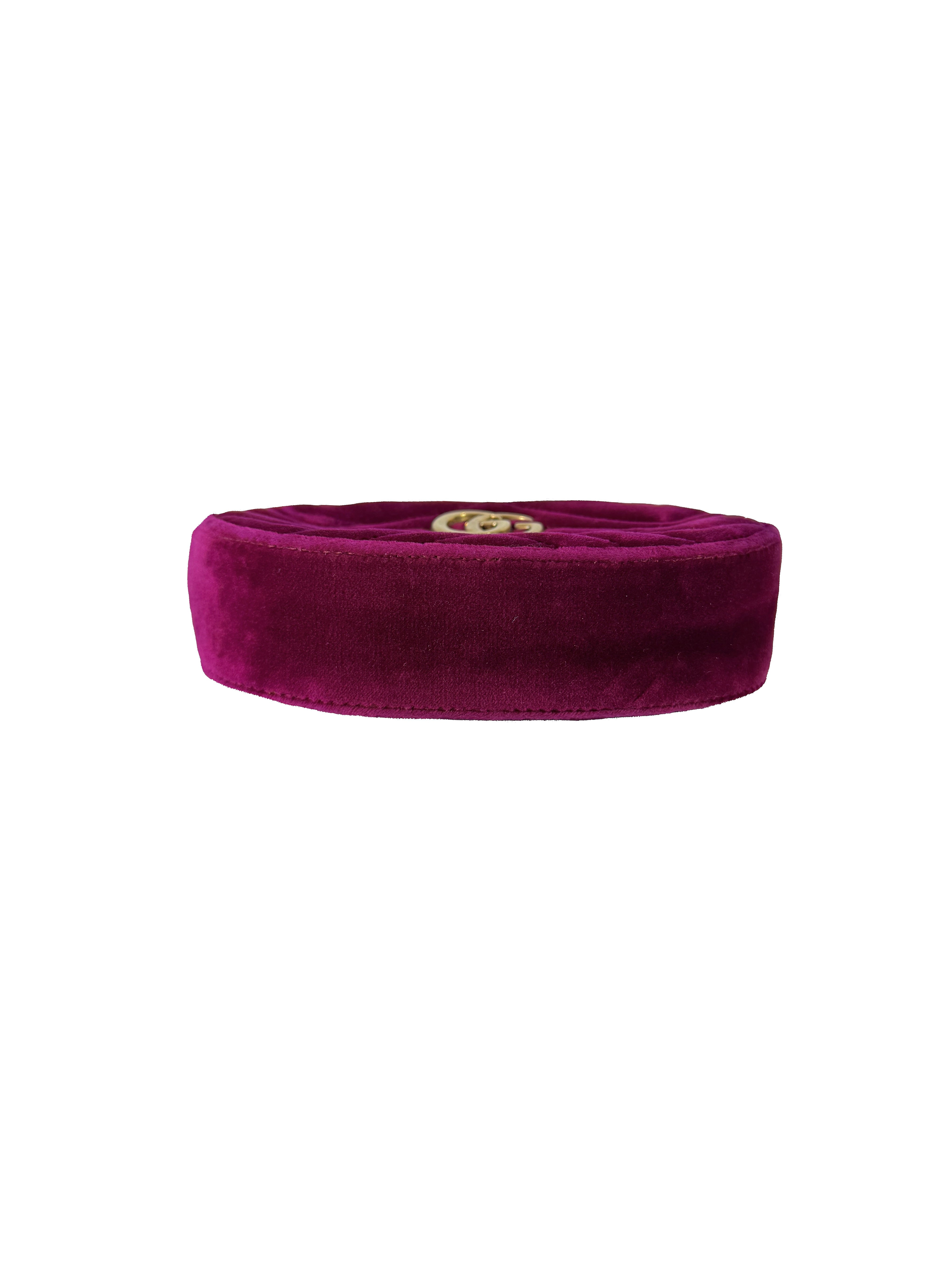 Gucci purple velvet Marmont belt bag 476434 493075
