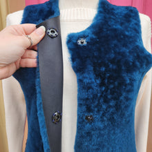 Stoned & Waisted peacock blue india sherling waistcoat size XS retail $1559