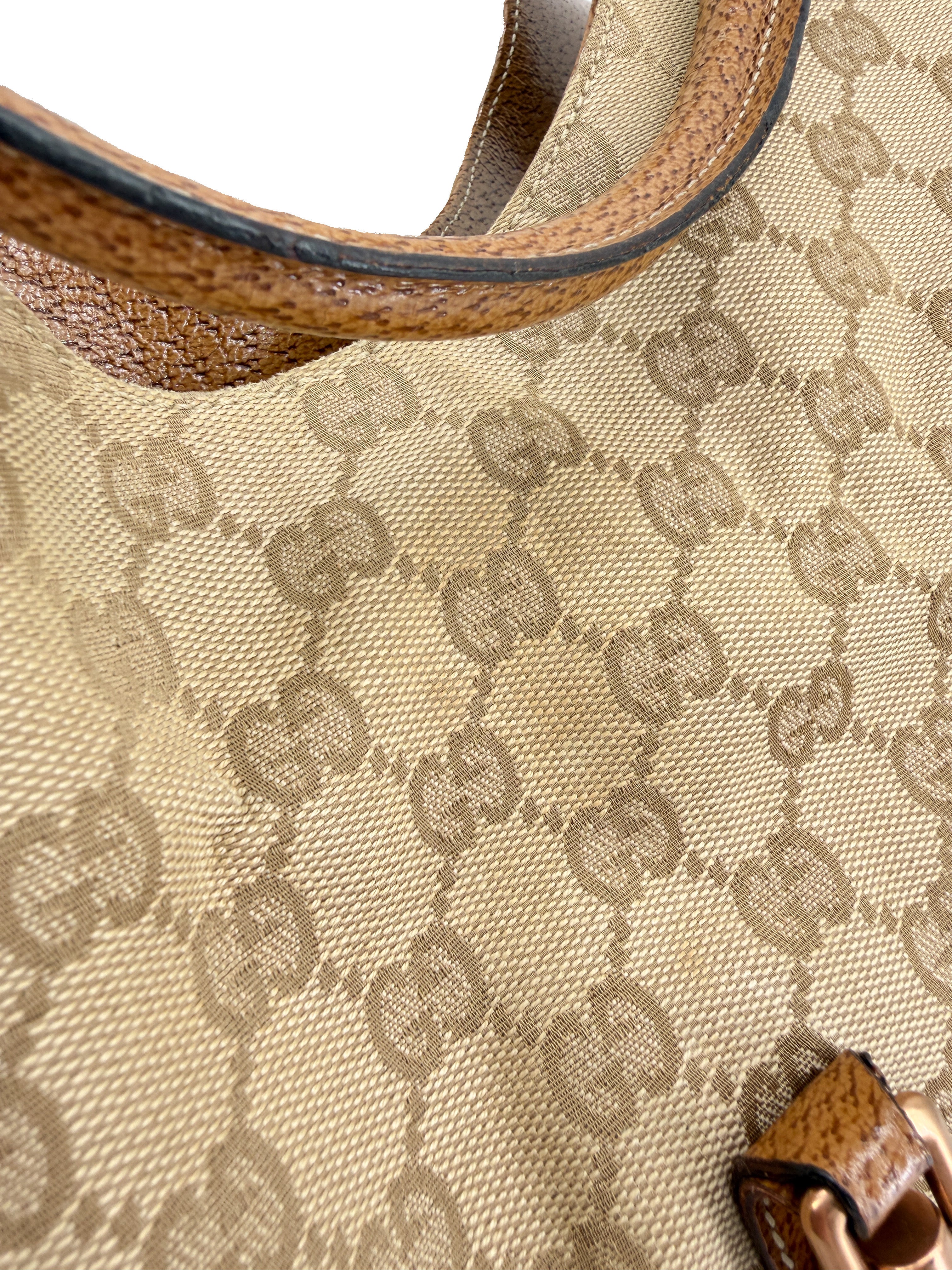 Gucci brown GG canvas Bardot shoulder bag 124404 203414