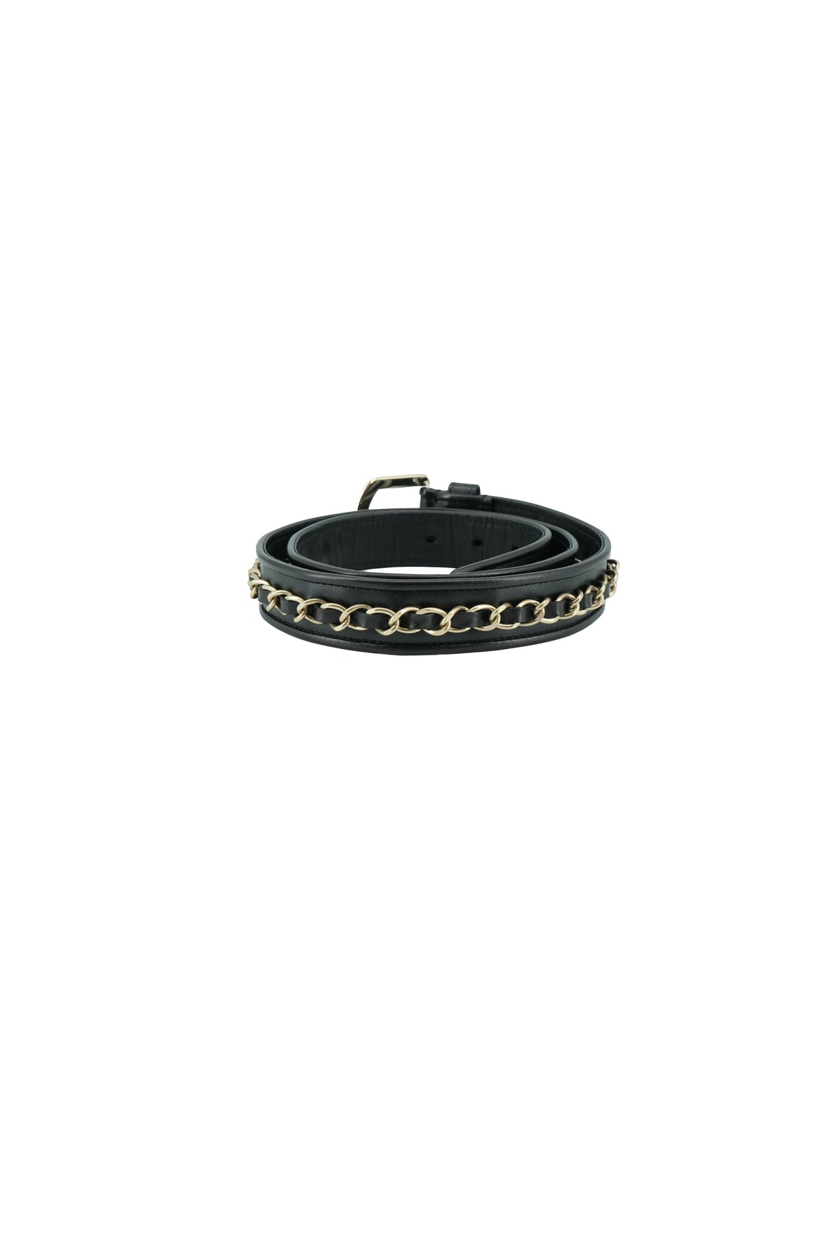 Chanel black leather chain belt 85|38 B20