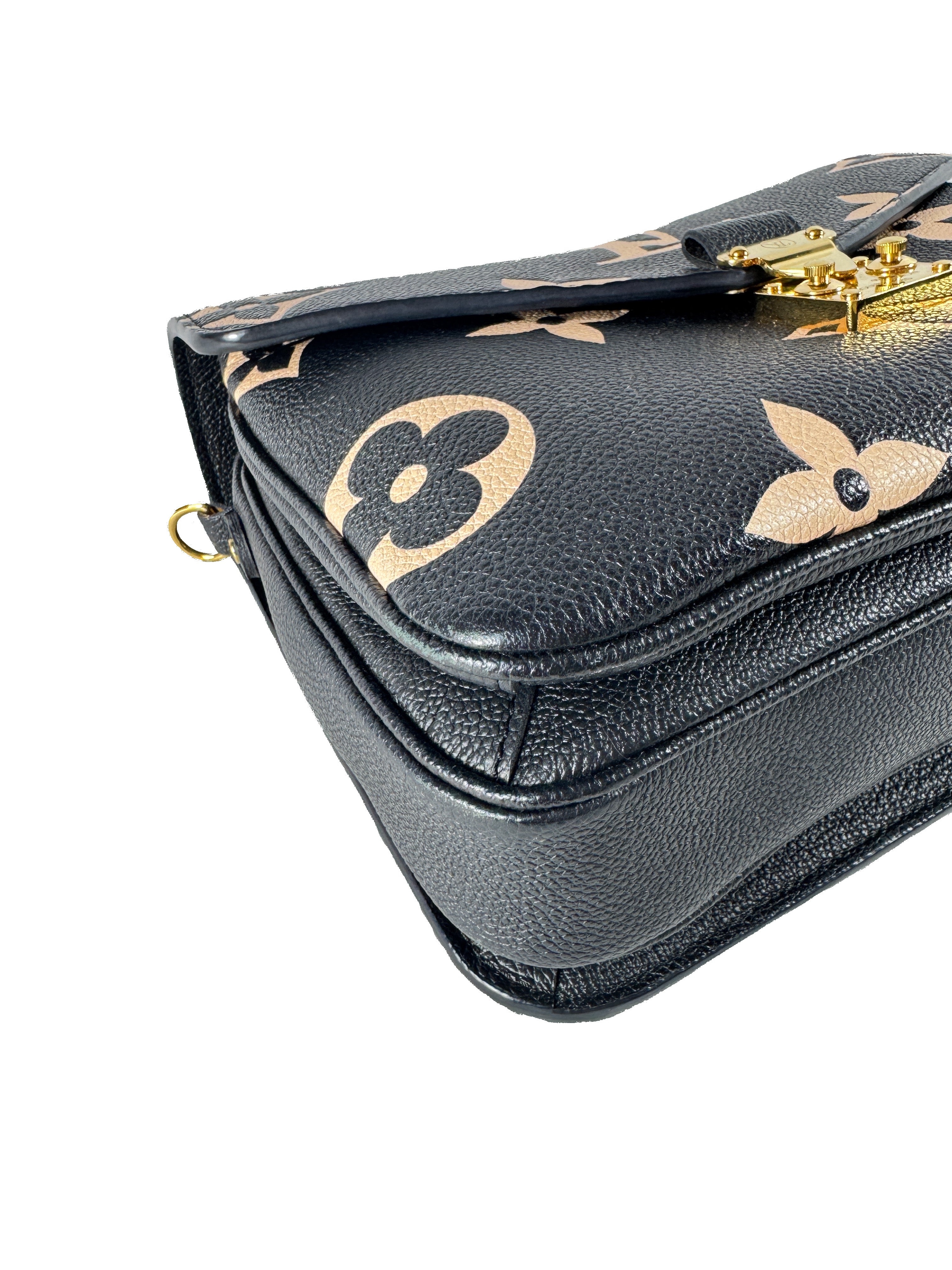 Louis Vuitton black bicolor empreinte giant monogram pochette metis DU5210