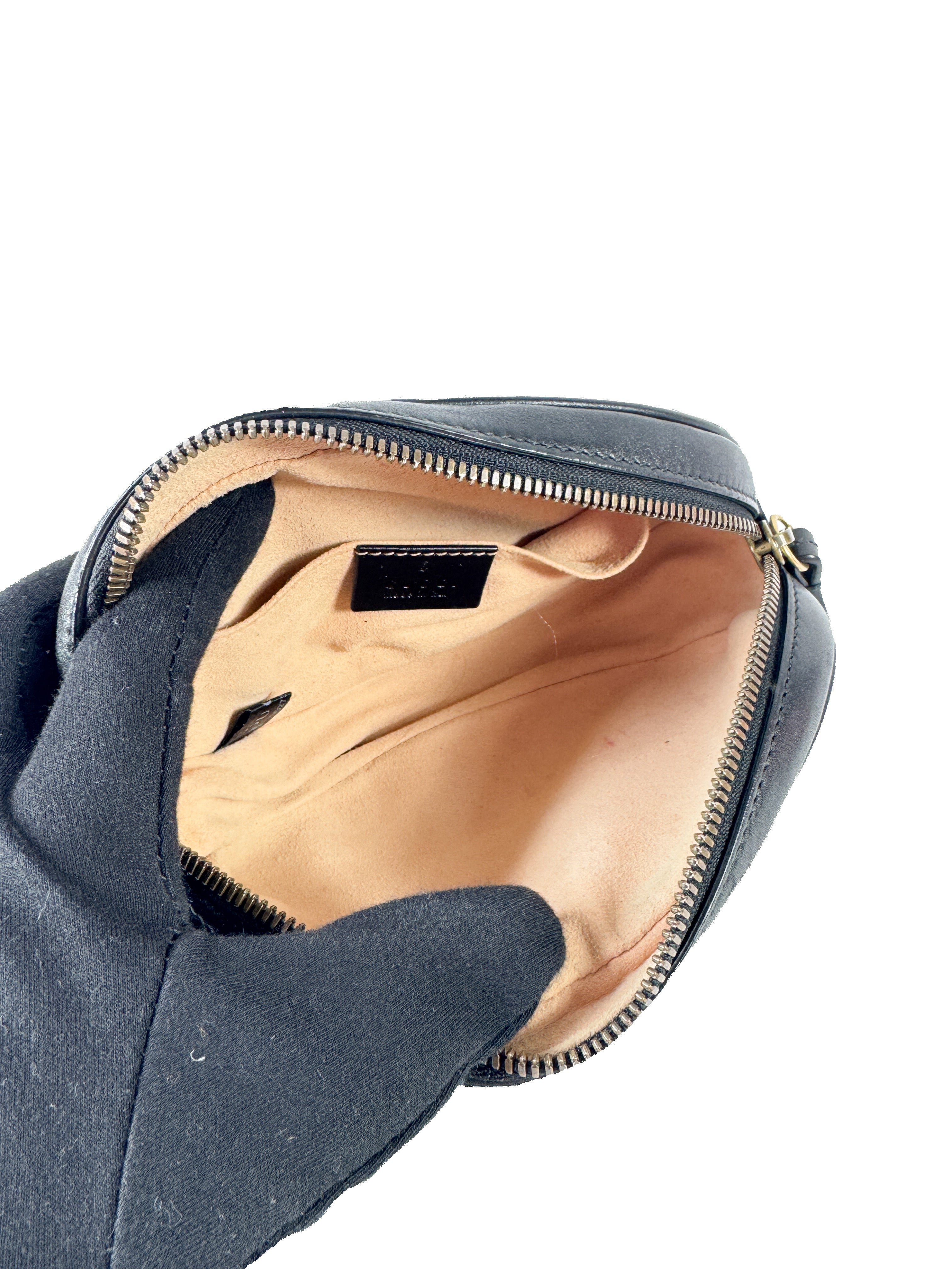 Gucci Calfskin Matelasse GG Marmont Belt Bag 85 34 Black  476434 493075