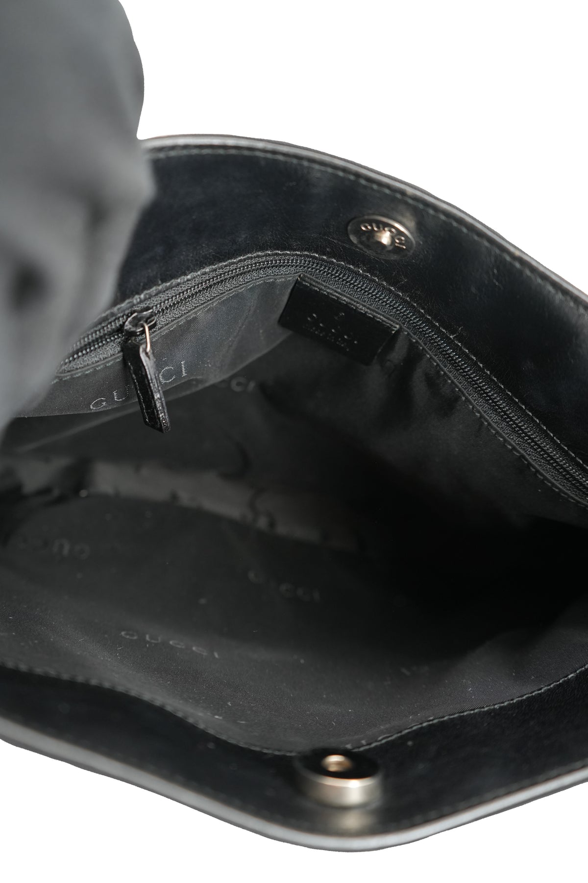 Gucci black nylon shoulder bag 002058