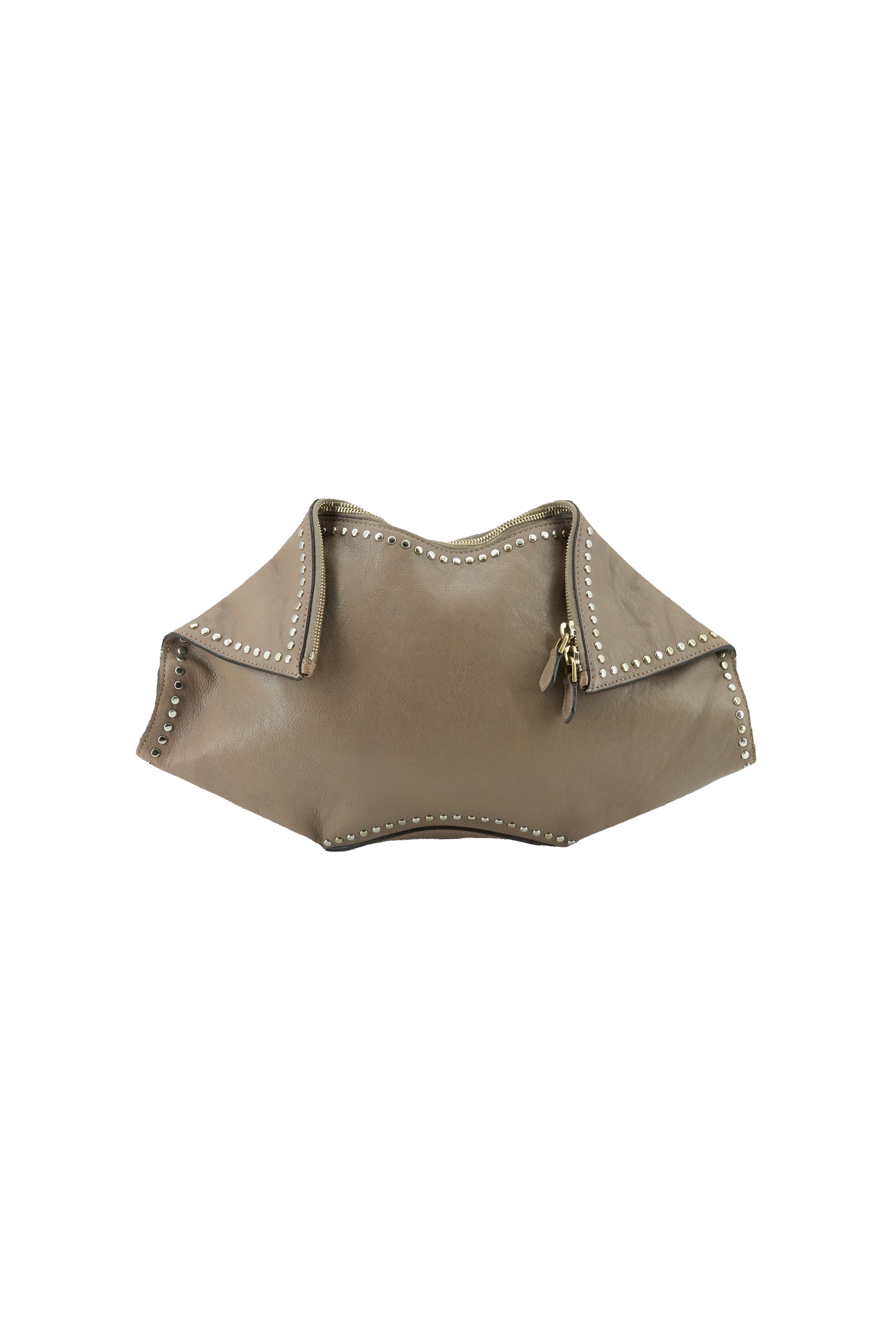 Alexander McQueen taupe leather De Manta clutch 240607-204991