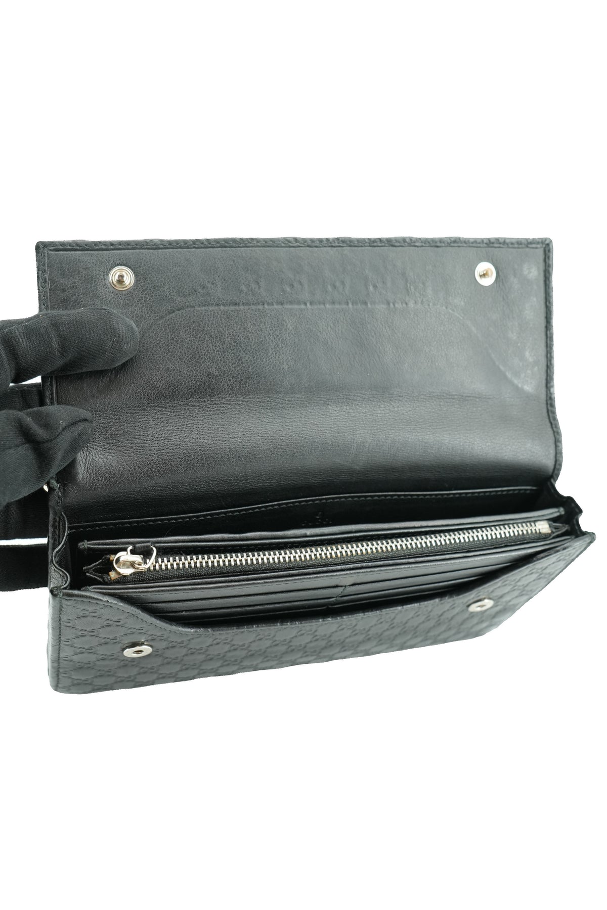 Gucci black Microguccissima documents wallet 309651-0416